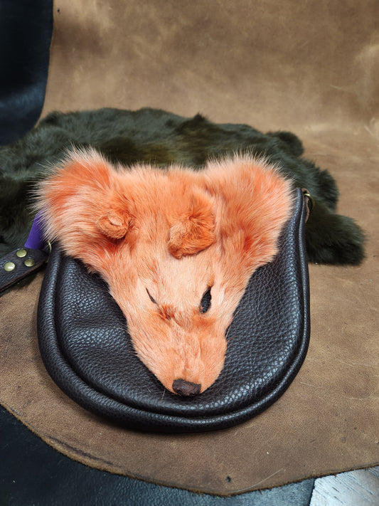 Leather Bags with Fur Faces, Belt Bag or Sporrin