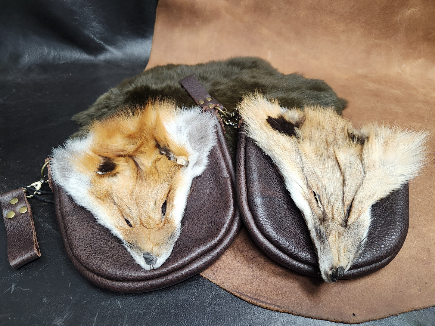 Leather Bags with Fur Faces, Belt Bag or Sporrin
