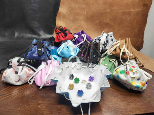 Leather Drawstring Bag: Perfect for Dice, Runes, or Trinkets