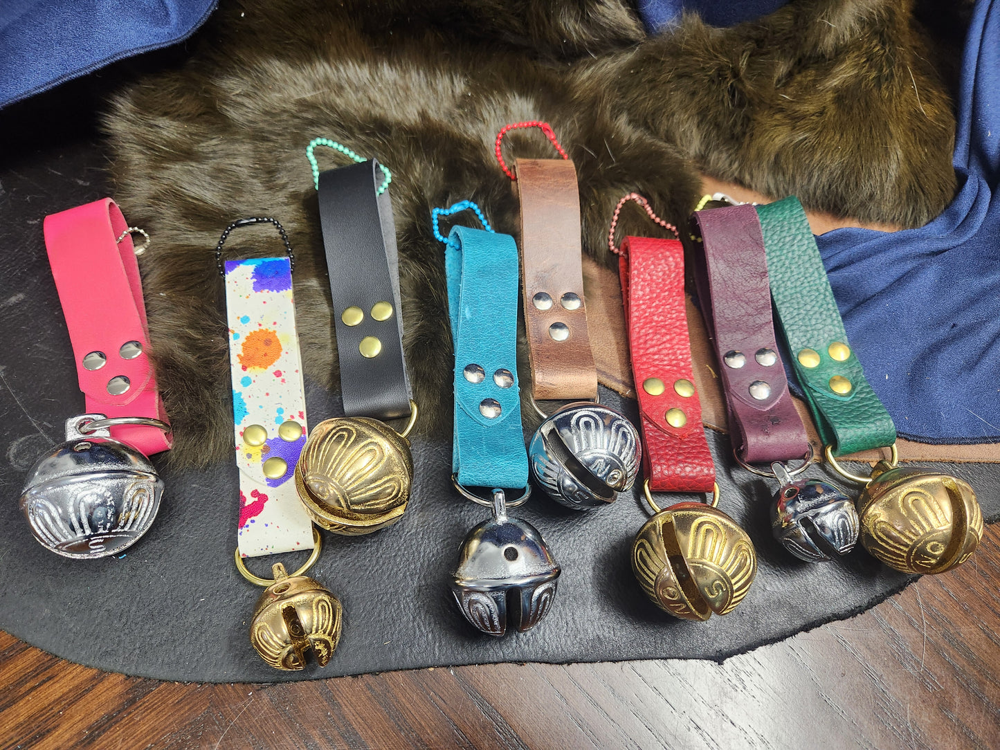 Leather Strap Single Sleigh Bell, Bells for Belt for Renaissance Festival