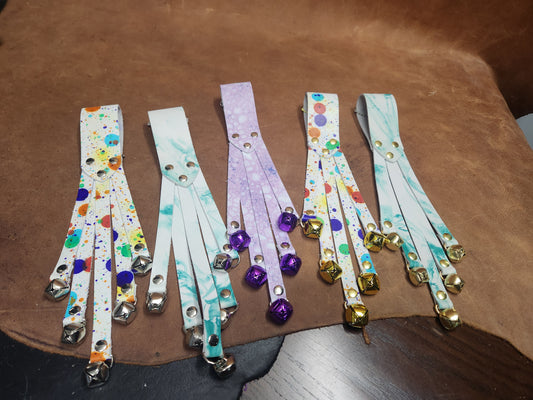 Colored Leather Strap Witch Bells, Bells for Belt for Renaissance Festival