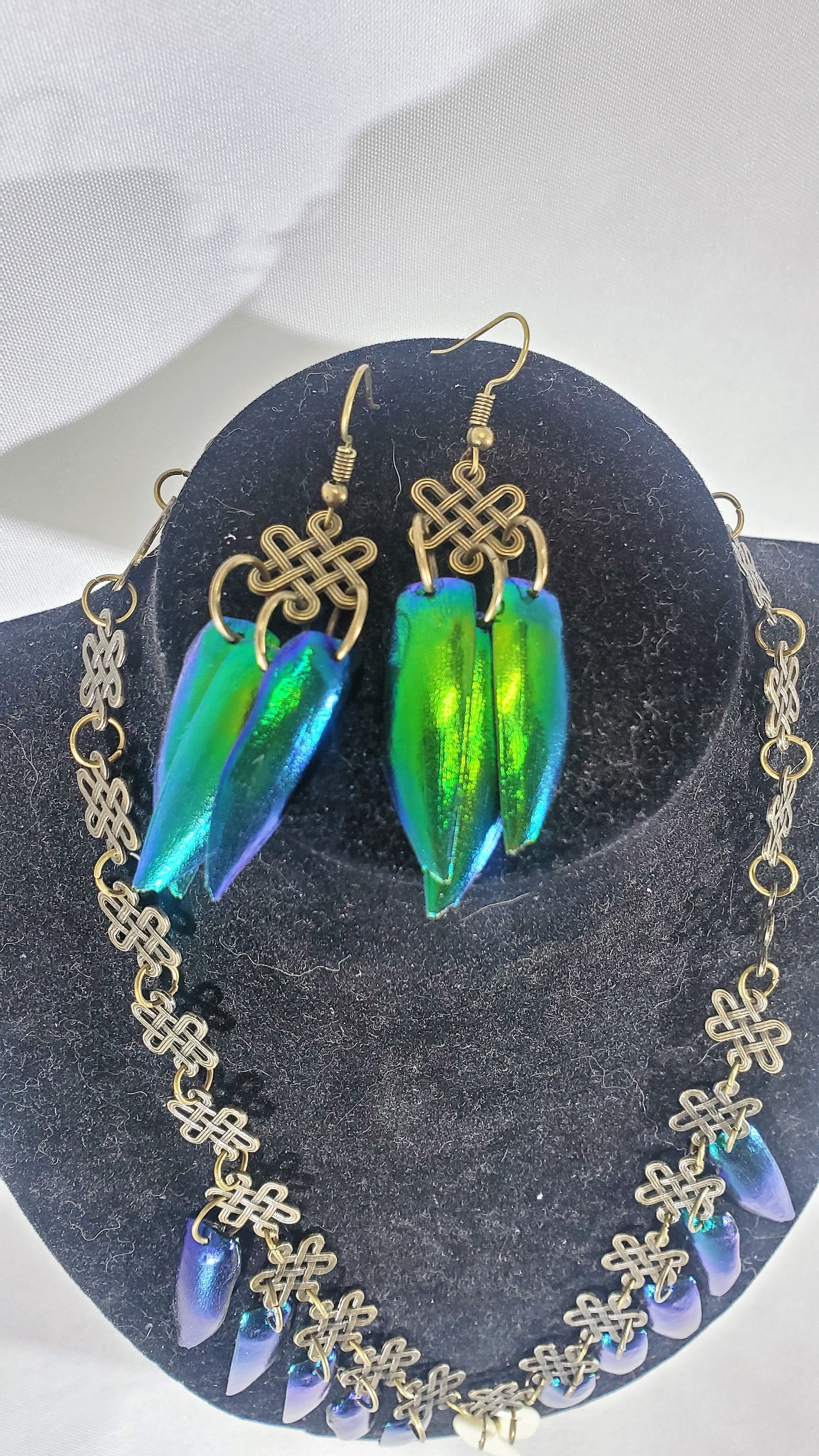 Jewel Beetle Wing Earrings