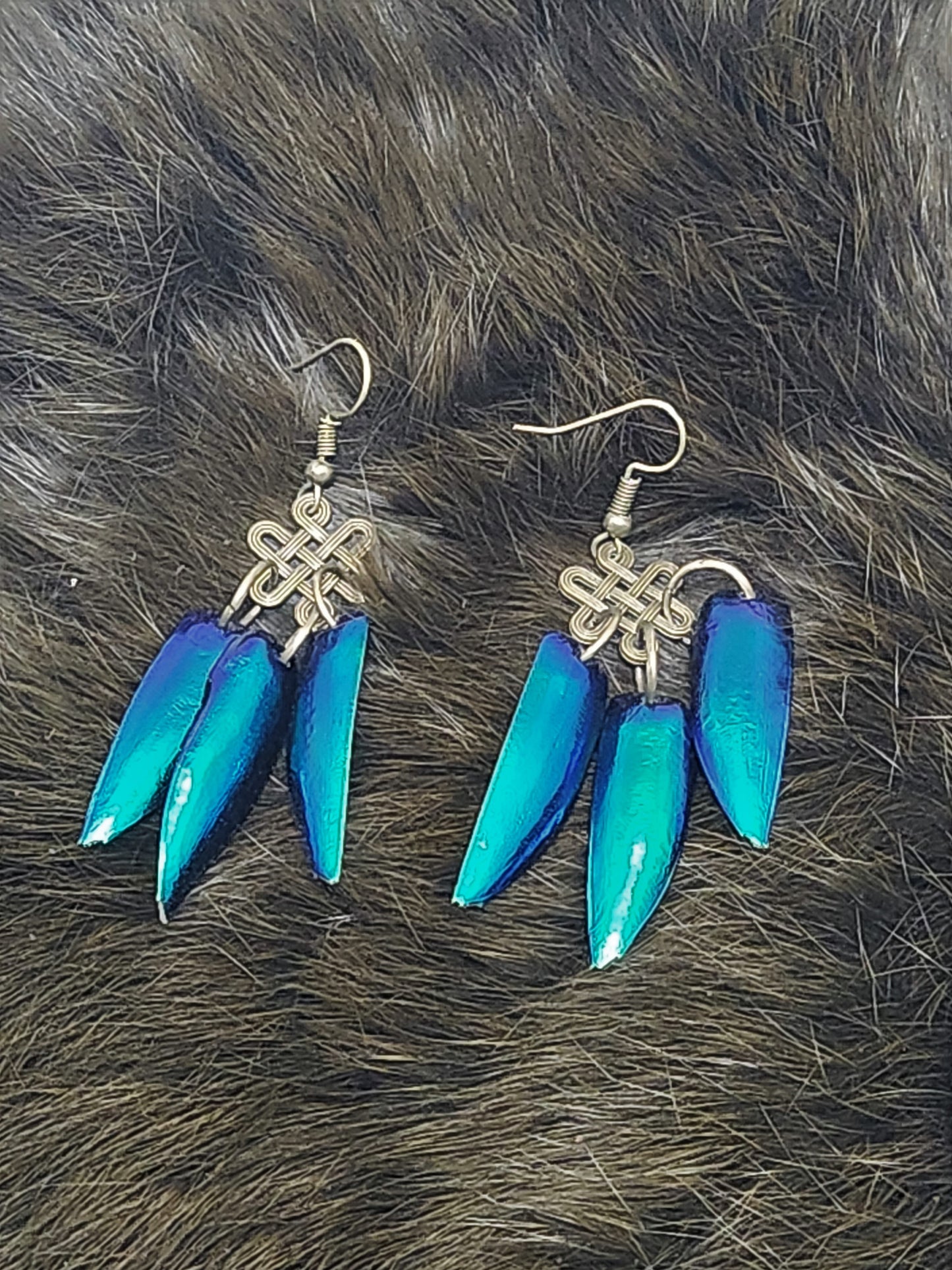 Jewel Beetle Wing Earrings