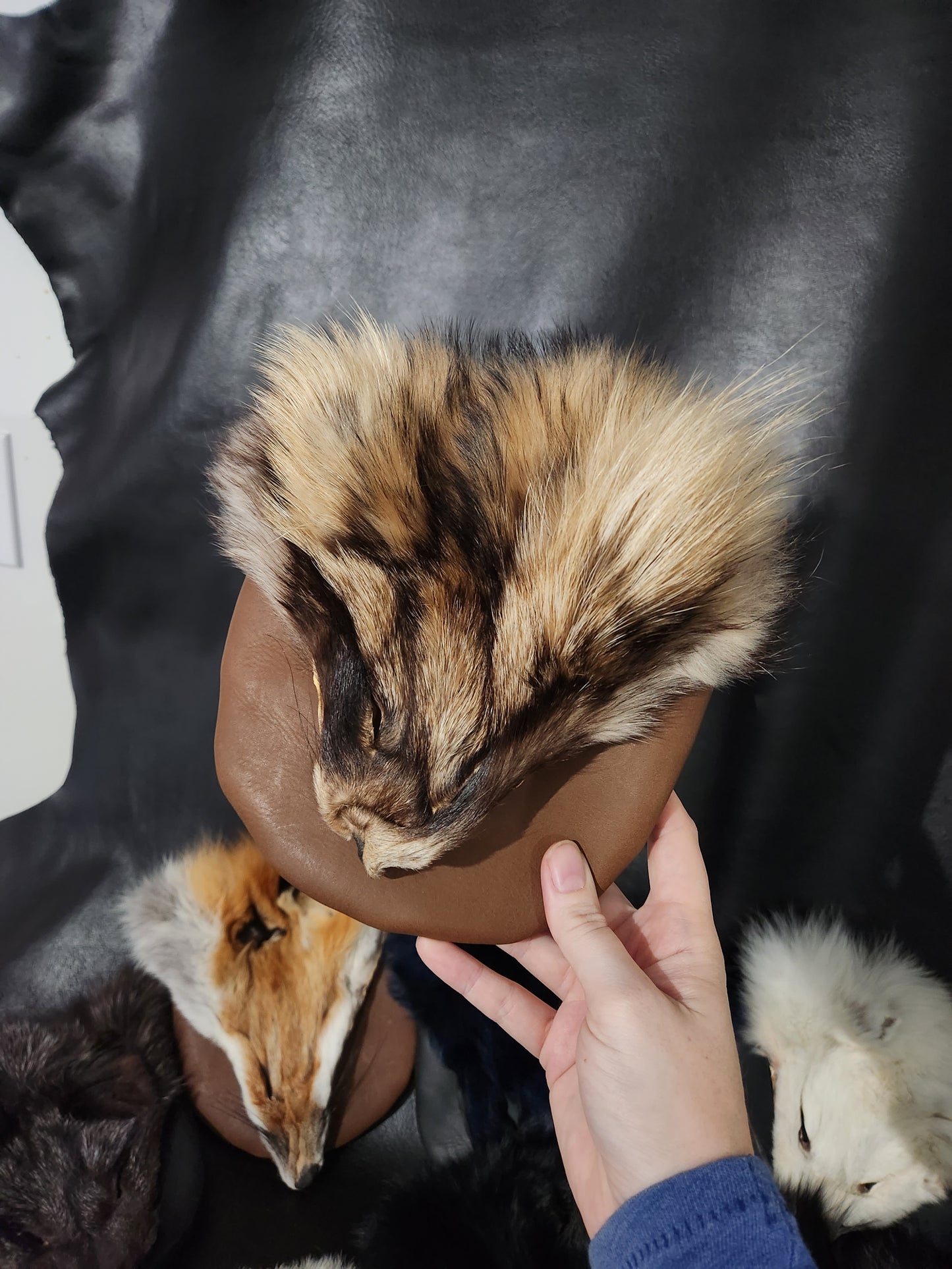 Leather Bags with Fur Faces