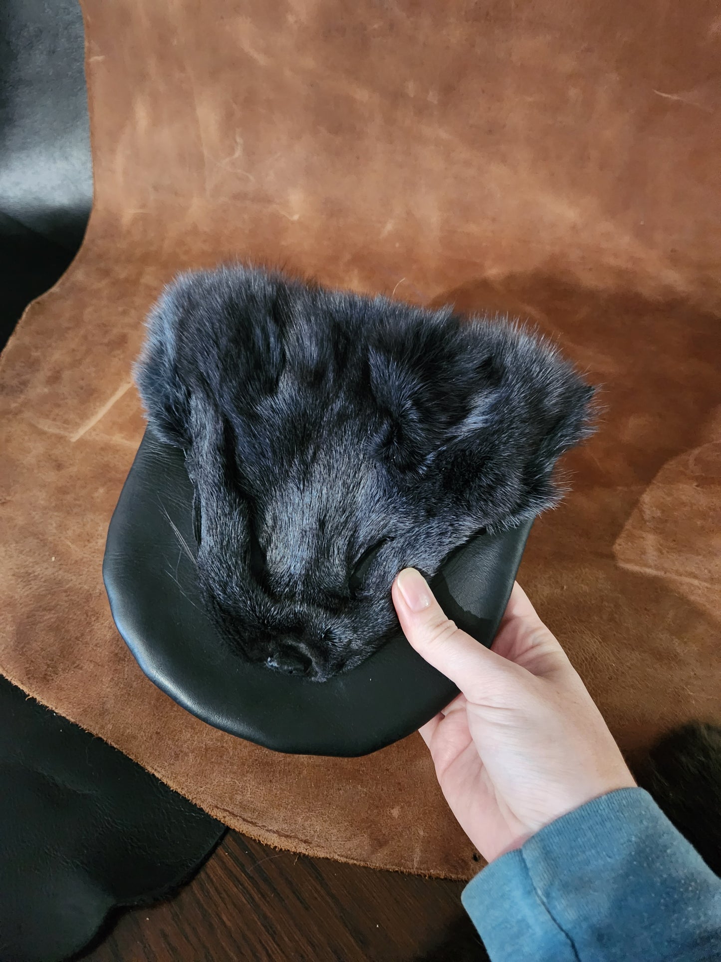 Leather Bags with Fur Faces