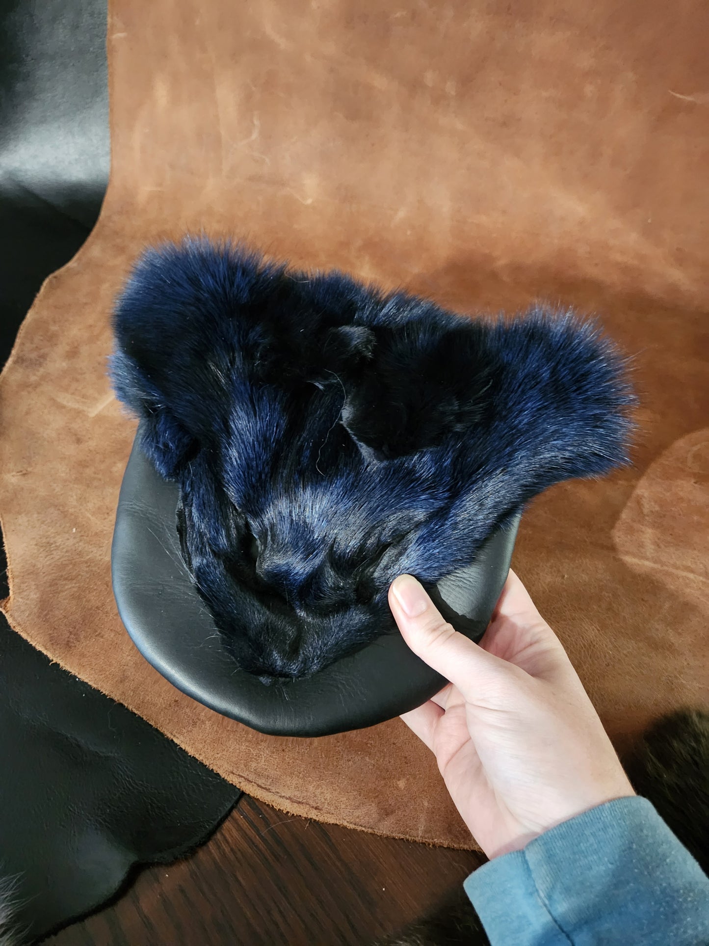 Leather Bags with Fur Faces