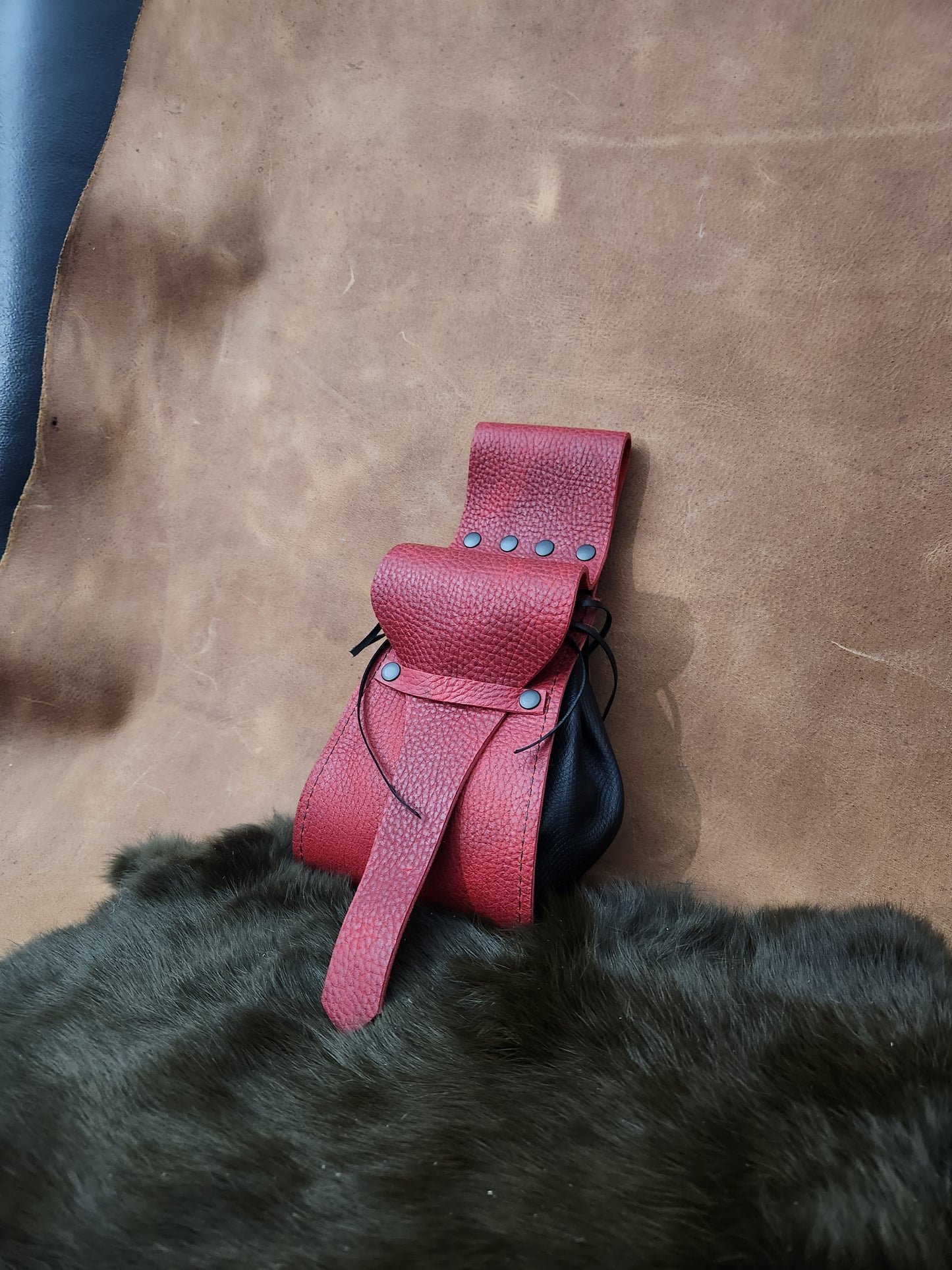 Leather Drawstring Belt Bags