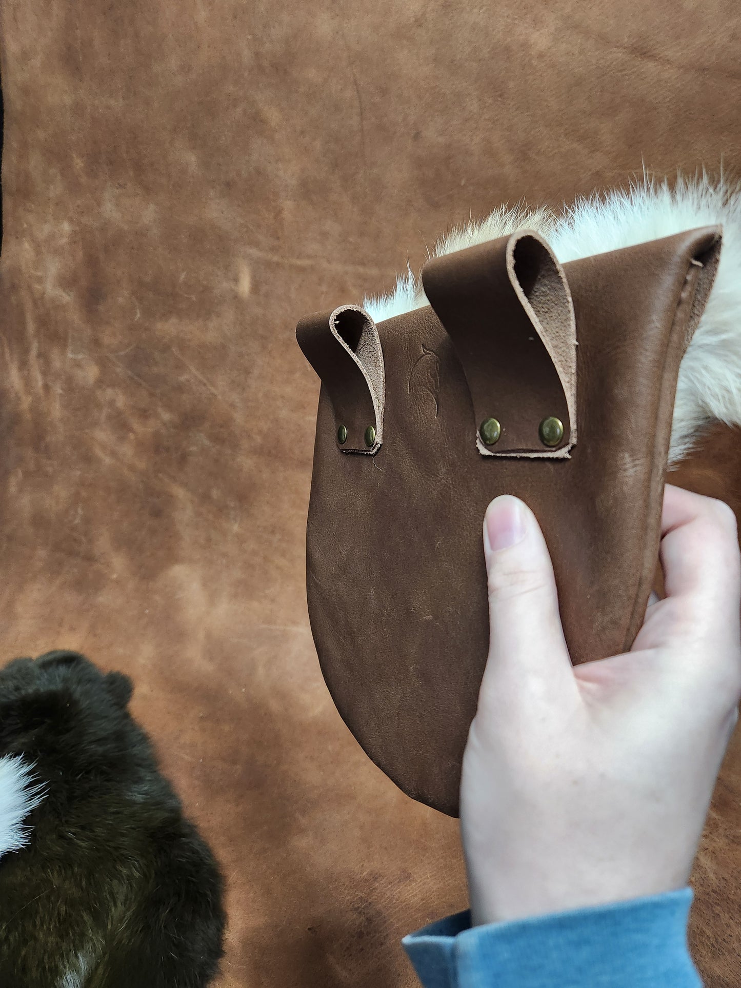 Leather Bags with Fur Faces