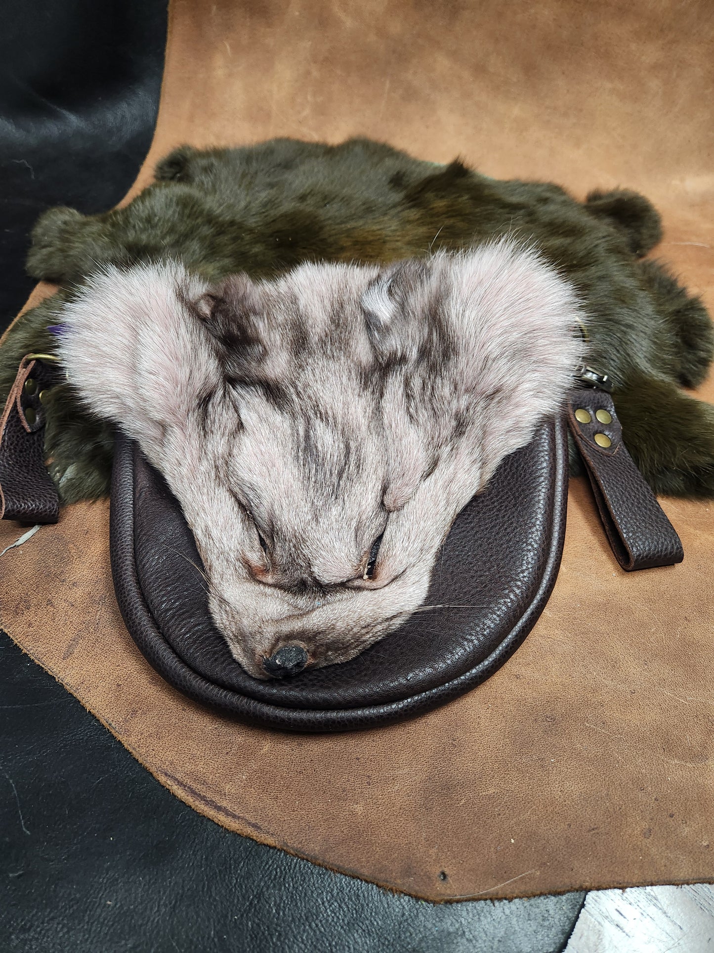 Leather Bags with Fur Faces, Convertible Belt or Shoulder Bag