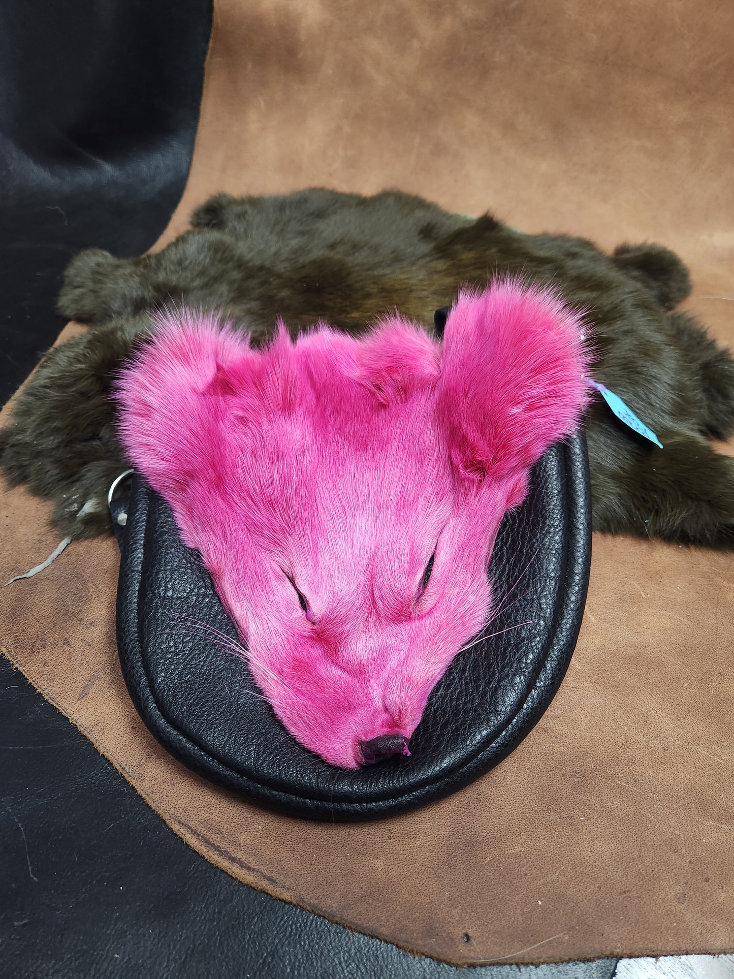 Leather Bags with Fur Faces, Convertible Belt or Shoulder Bag