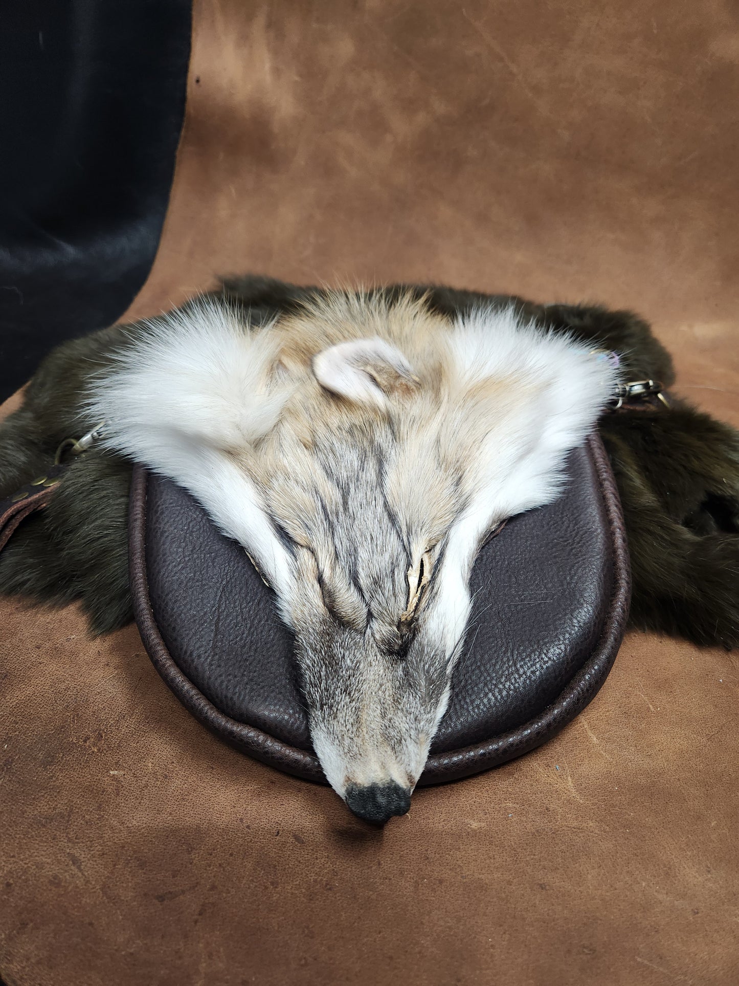 Leather Bags with Fur Faces, Convertible Belt or Shoulder Bag