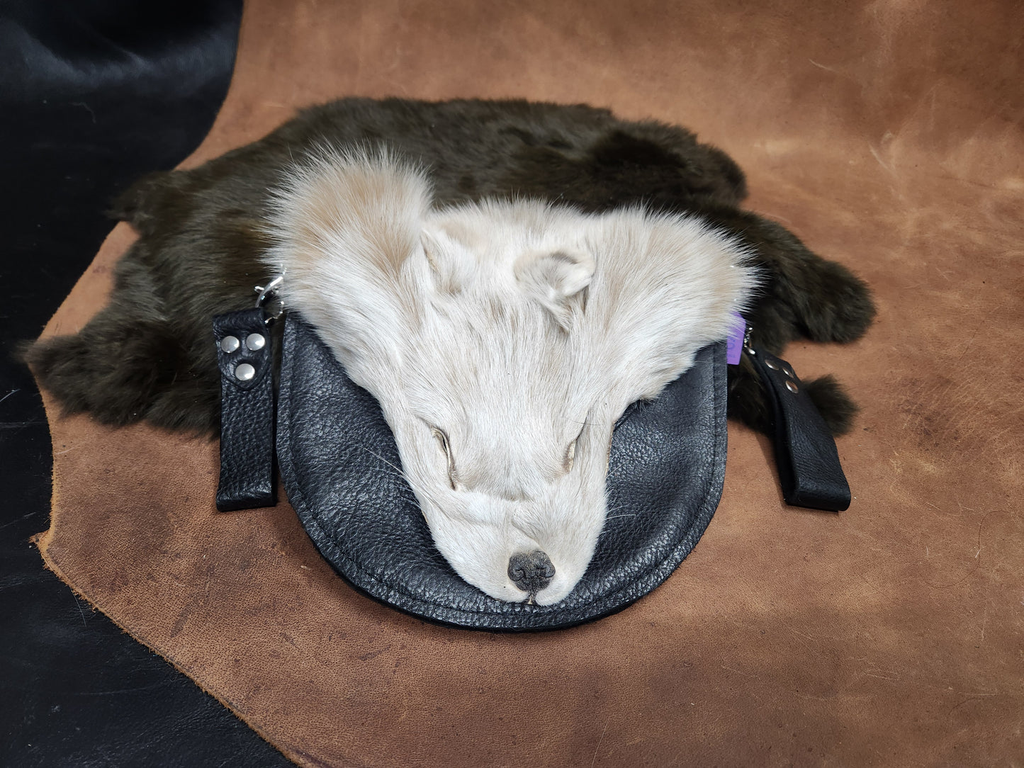 Leather Bags with Fur Faces, Convertible Belt or Shoulder Bag