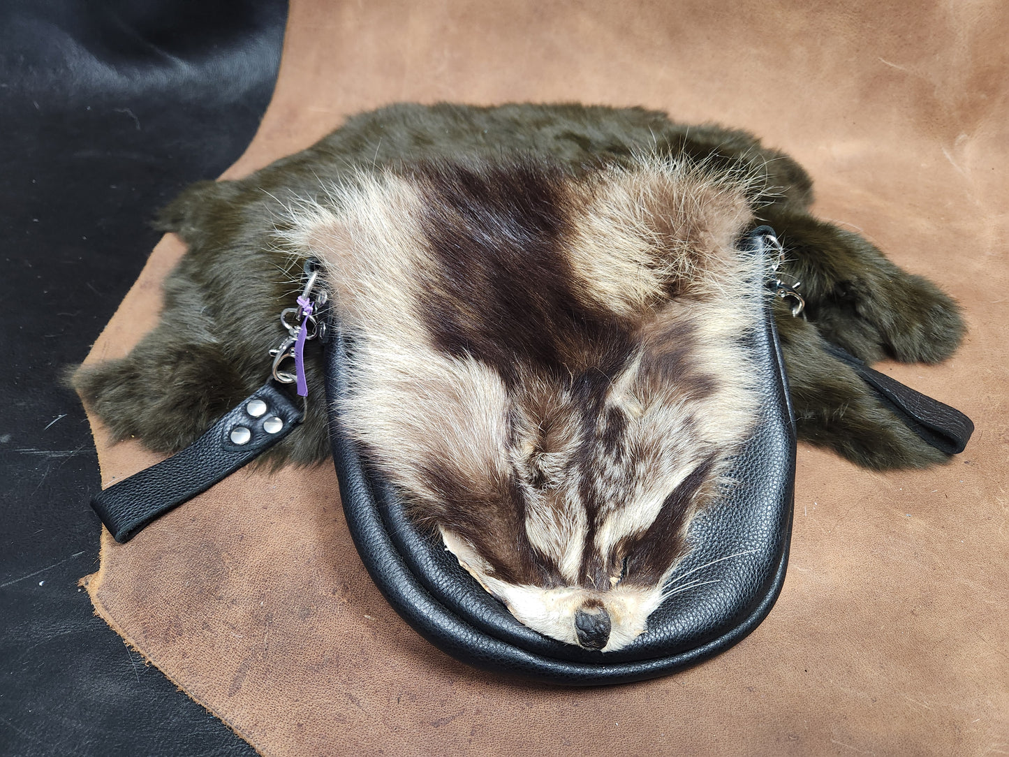 Leather Bags with Fur Faces, Convertible Belt or Shoulder Bag