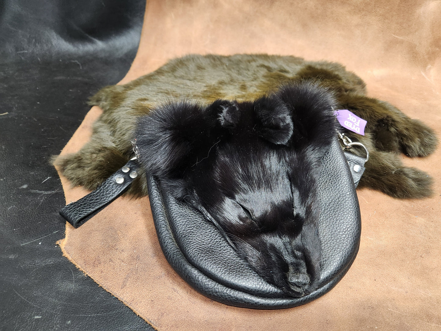 Leather Bags with Fur Faces, Convertible Belt or Shoulder Bag