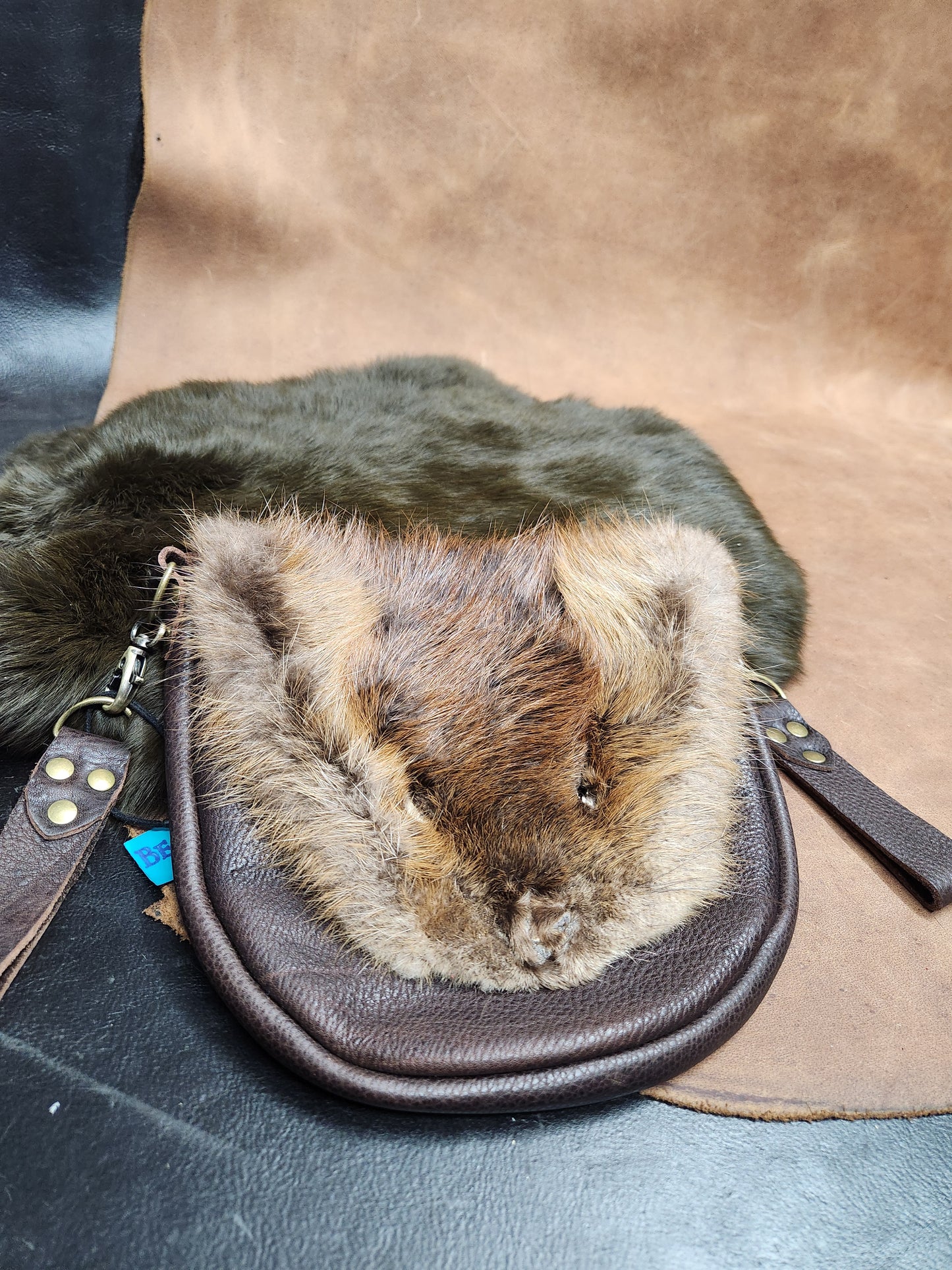 Leather Bags with Fur Faces, Belt Bag or Sporrin