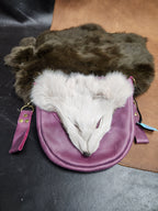 Colorful Leather Bags with Fur Faces, Belt Bag or Sporrin