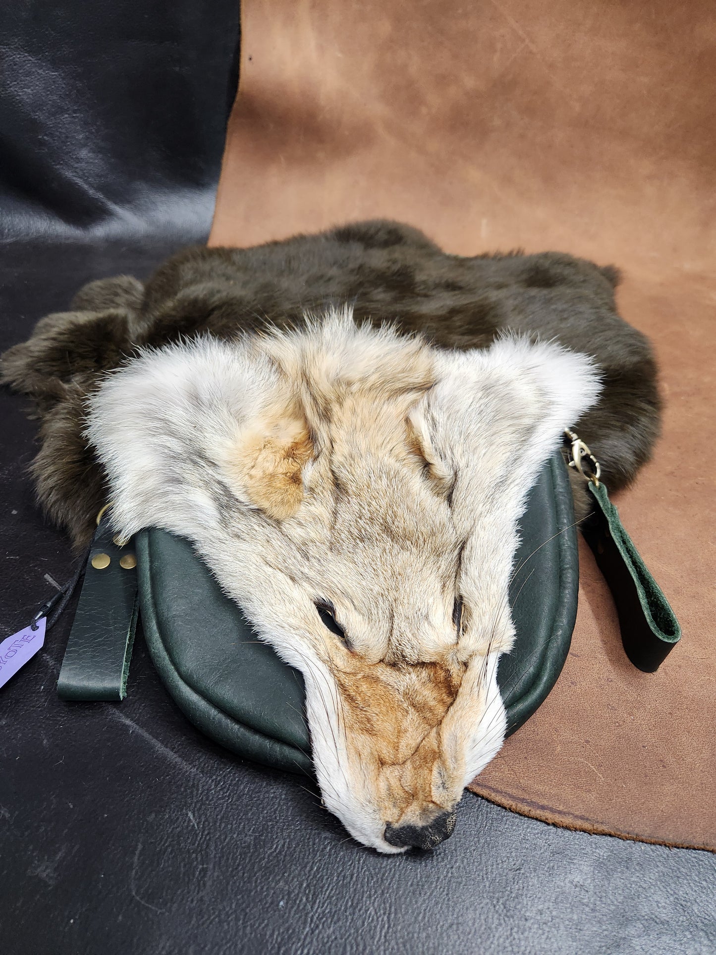 Colorful Leather Bags with Fur Faces, Belt Bag or Sporrin