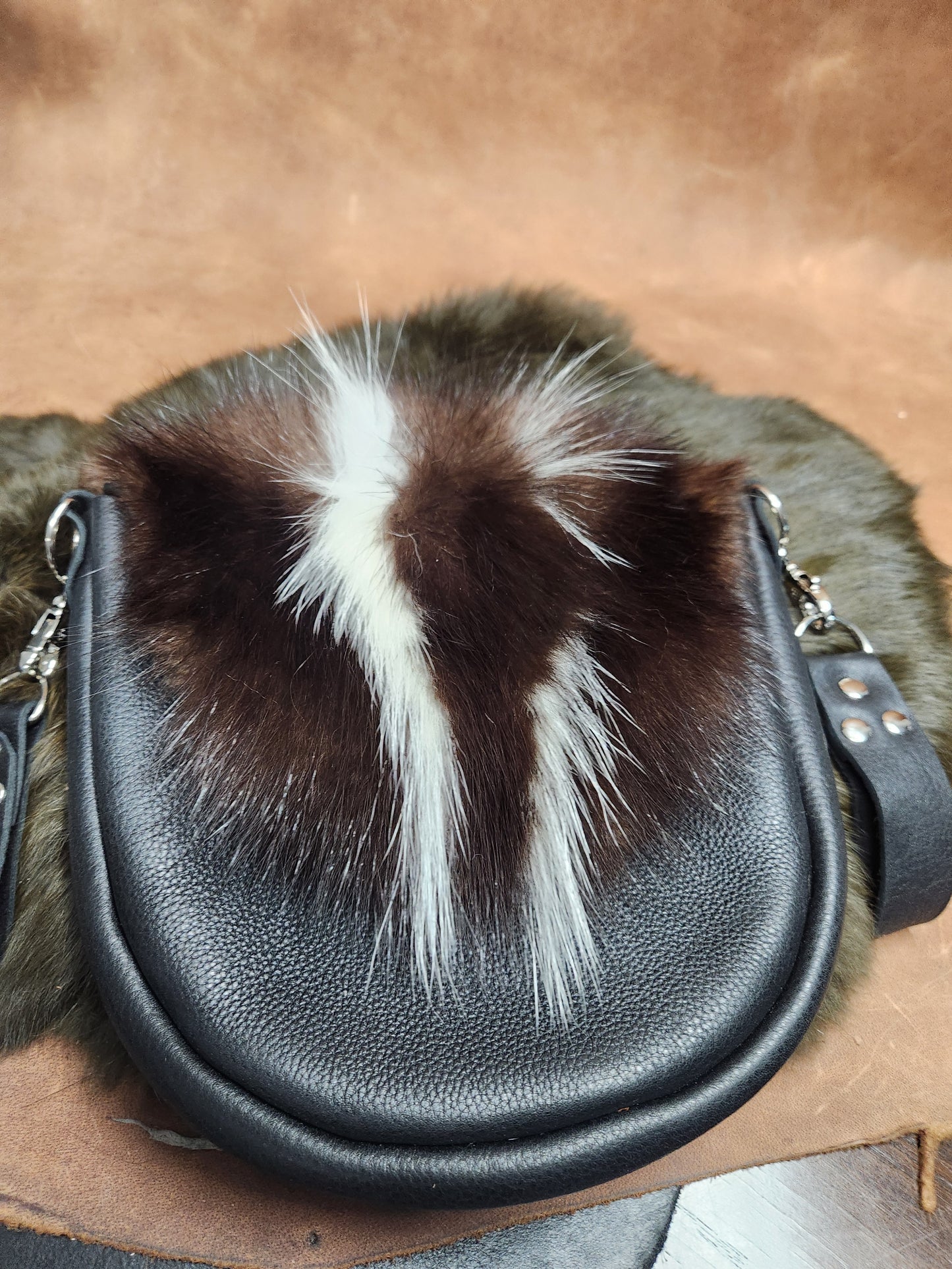 Leather Bags with Fur Faces, Belt Bag or Sporrin