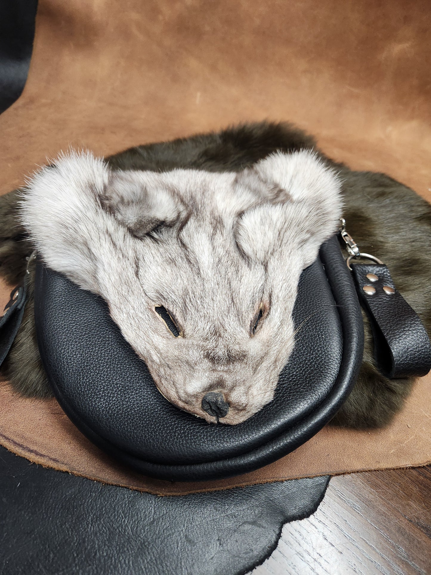 Leather Bags with Fur Faces, Belt Bag or Sporrin