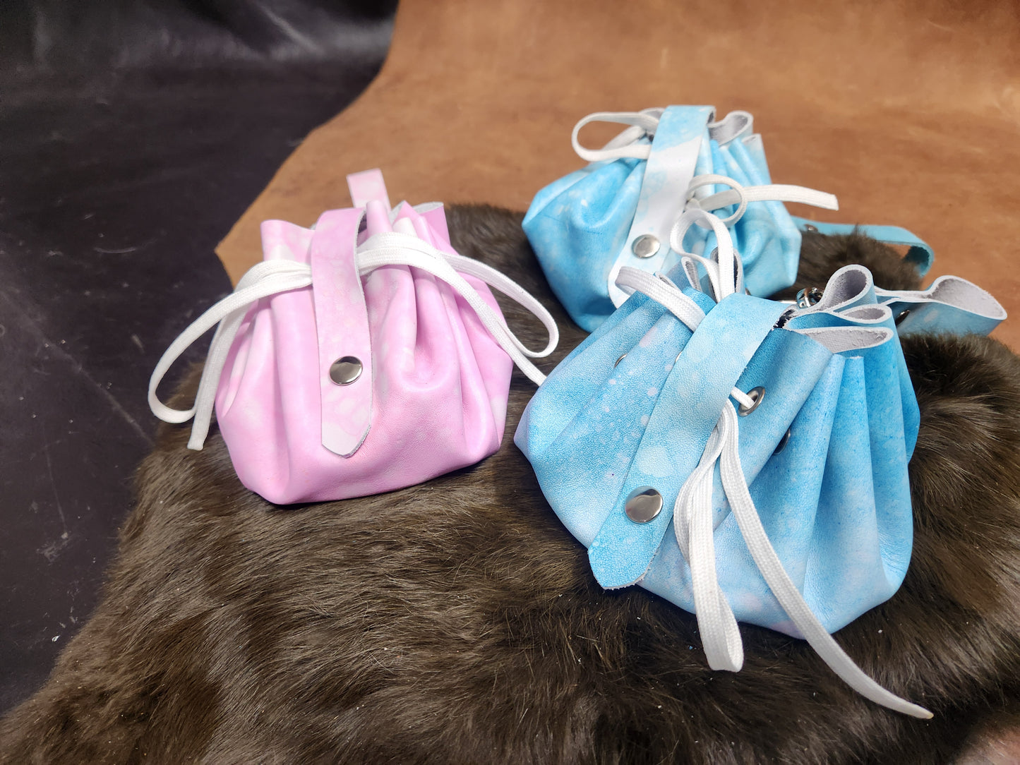 Leather Drawstring Bag: Perfect for Dice, Runes, or Trinkets