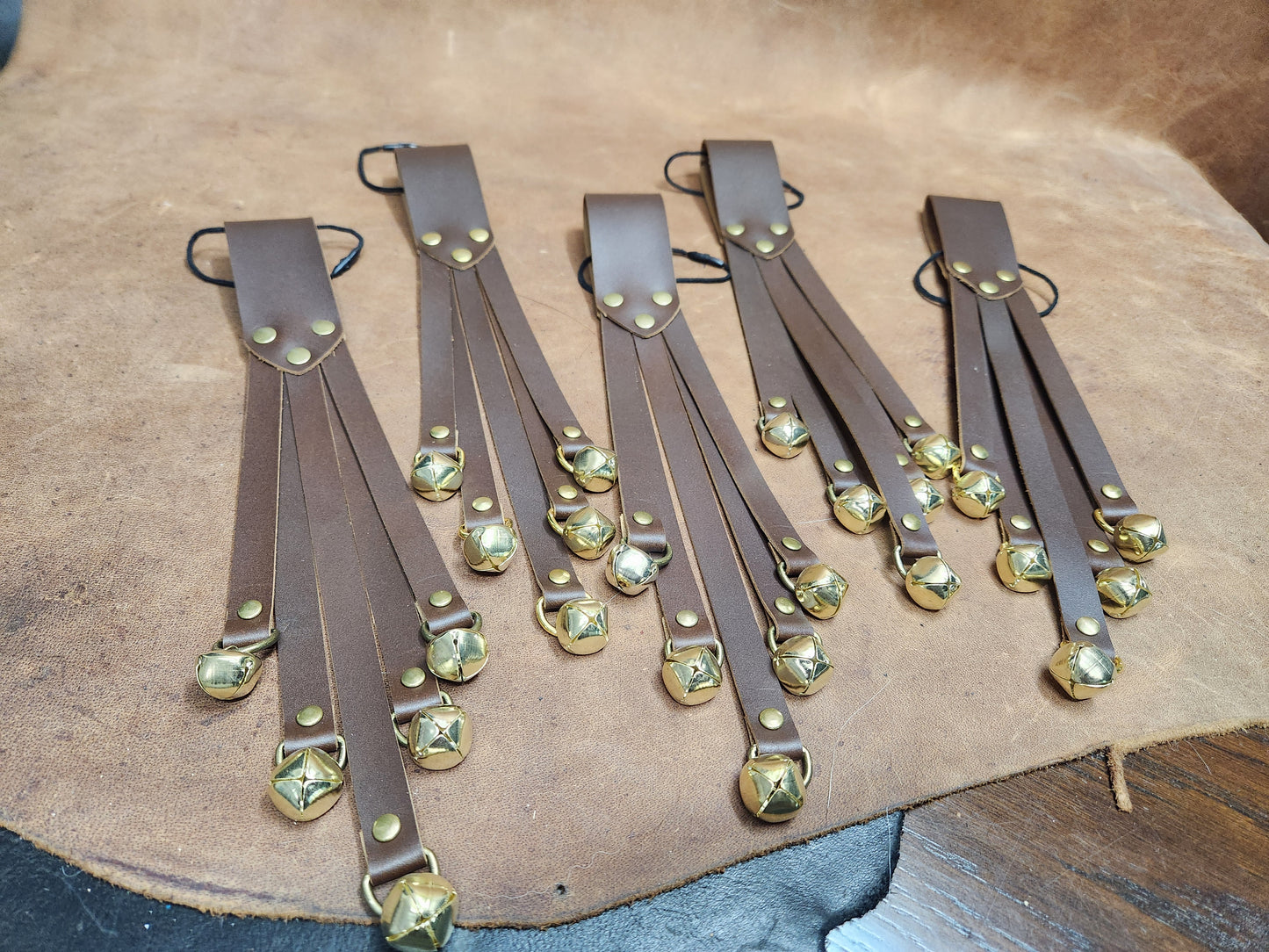 Leather Strap Witch Bells, Bells for Belt for Renaissance Festival