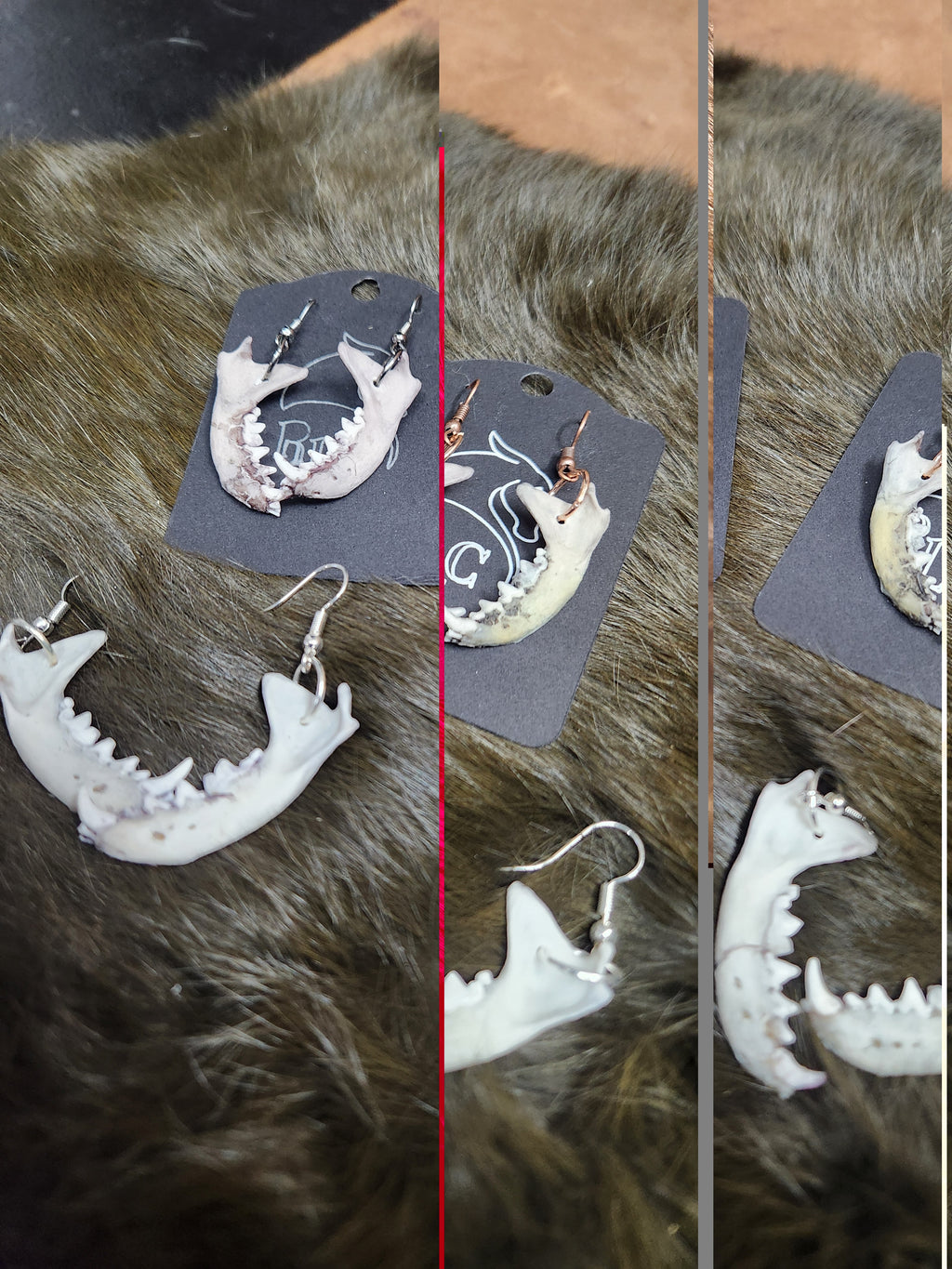 Mink Jaw Bone Earrings