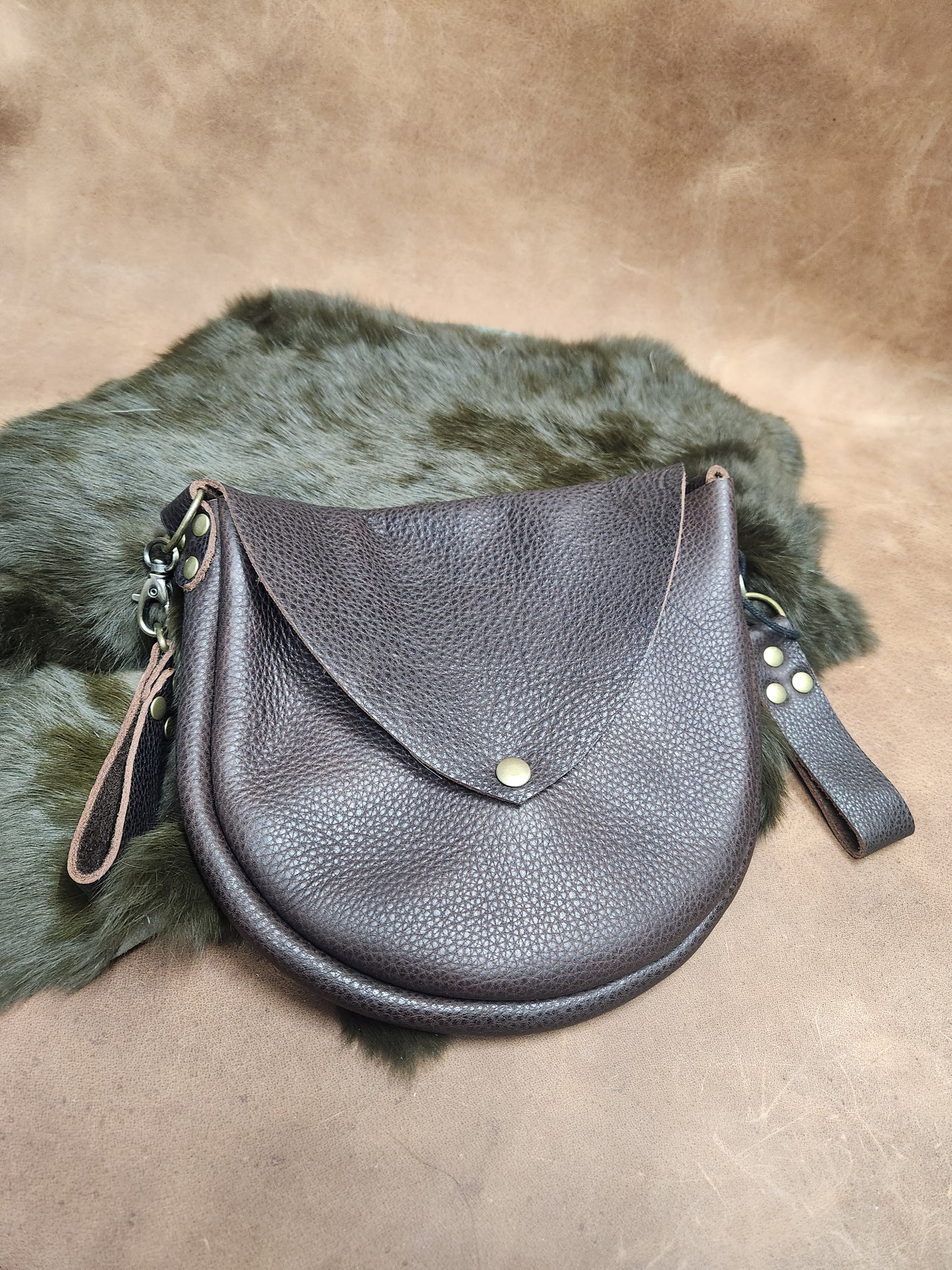 Leather Bags with Fur Faces, Belt Bag or Sporrin