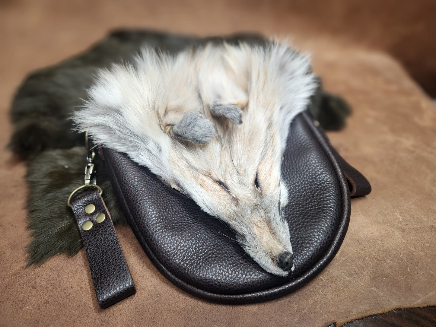 Leather Bags with Fur Faces, Belt Bag or Sporrin