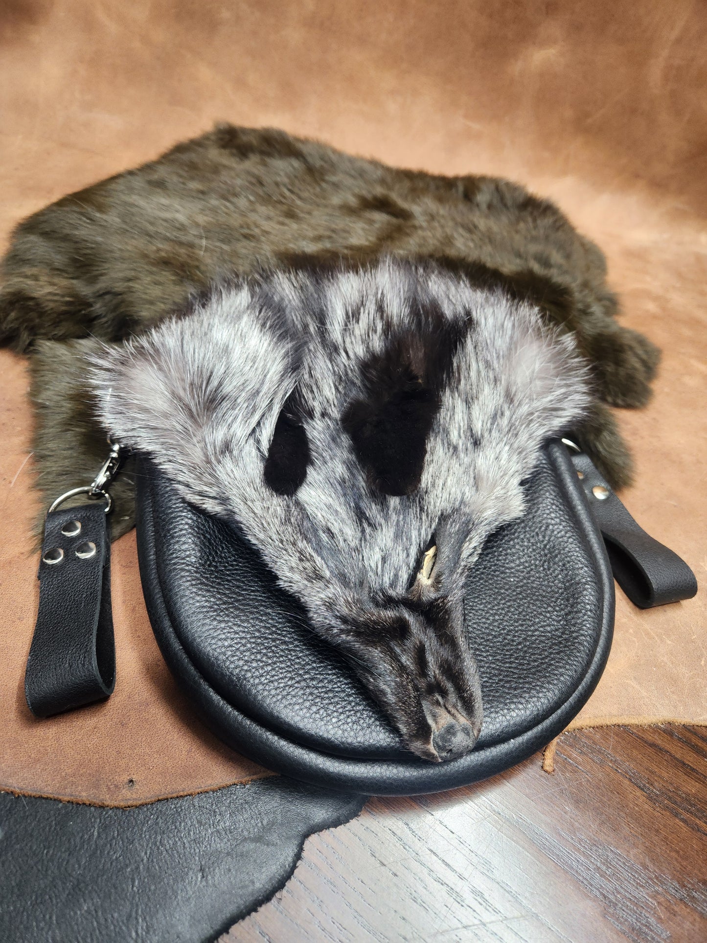 Leather Bags with Fur Faces, Belt Bag or Sporrin