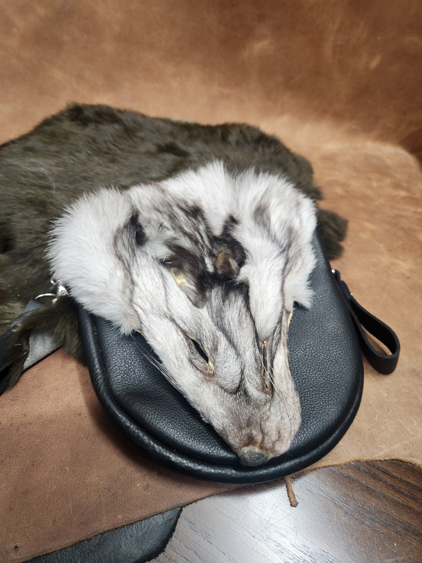 Leather Bags with Fur Faces, Belt Bag or Sporrin
