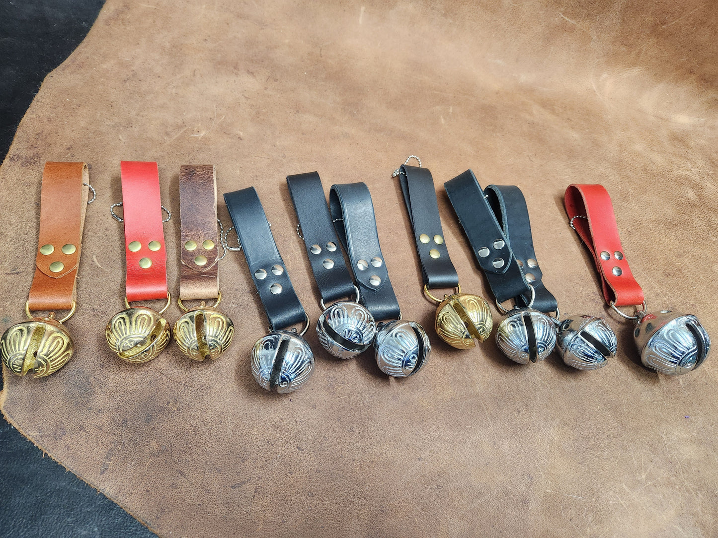 Leather Strap Single Sleigh Bell, Bells for Belt for Renaissance Festival