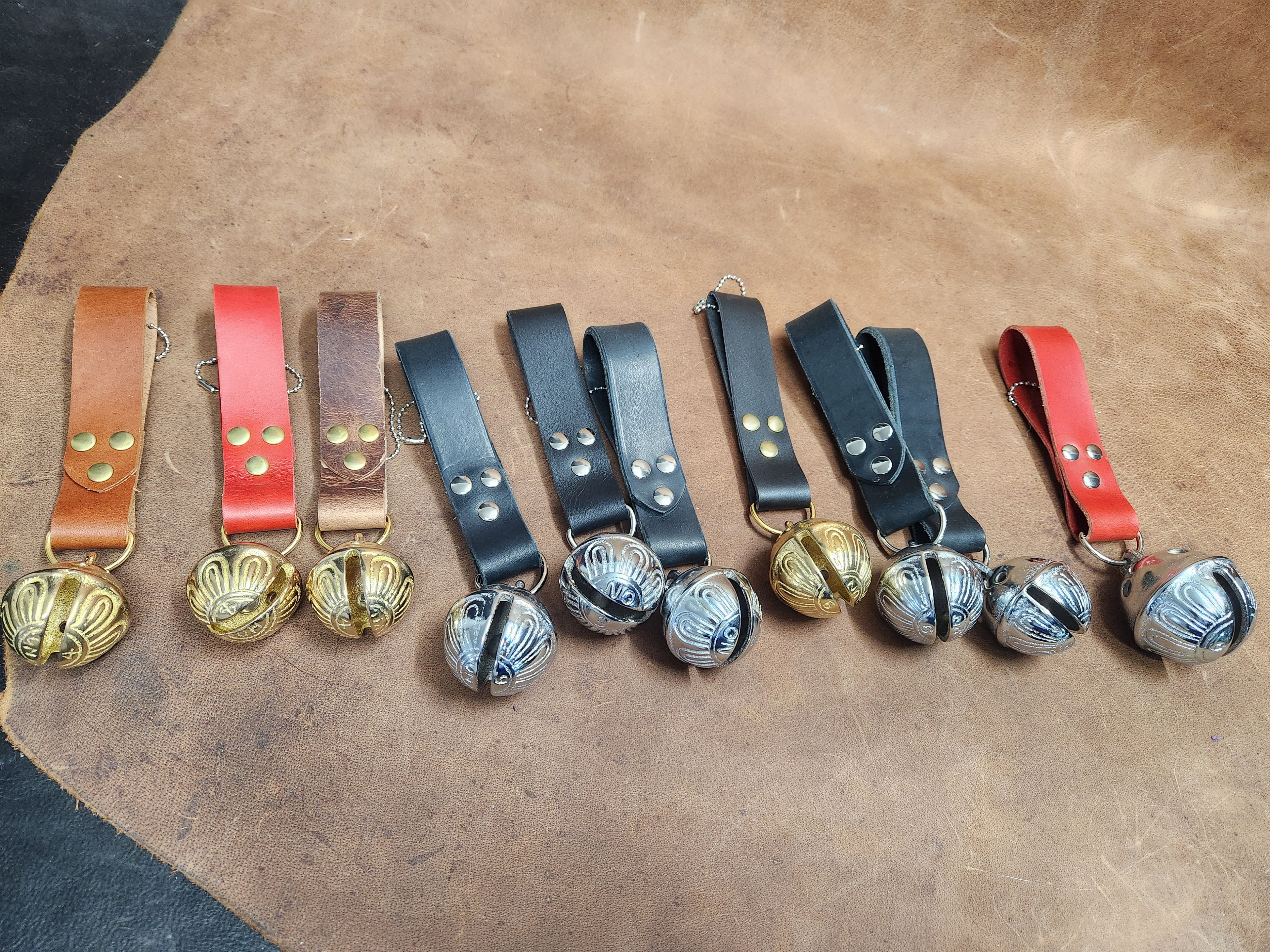 Leather Strap Single Sleigh Bell, Bells for Belt for Renaissance Festival