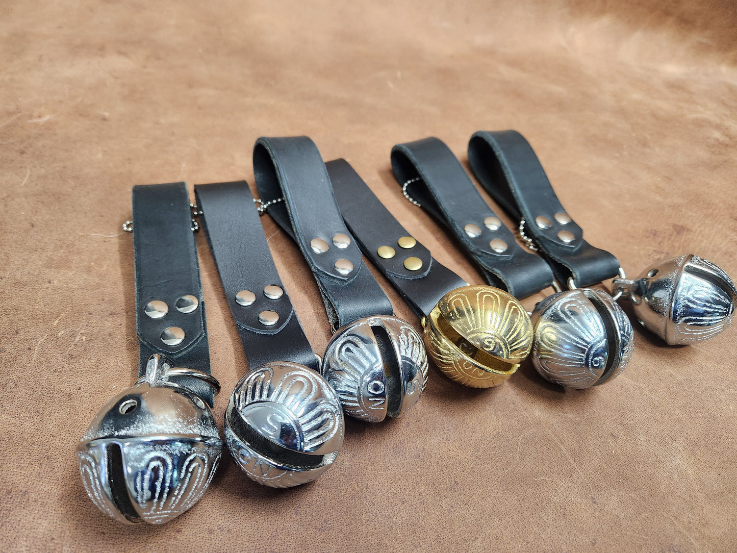 Leather Strap Single Sleigh Bell, Bells for Belt for Renaissance Festival
