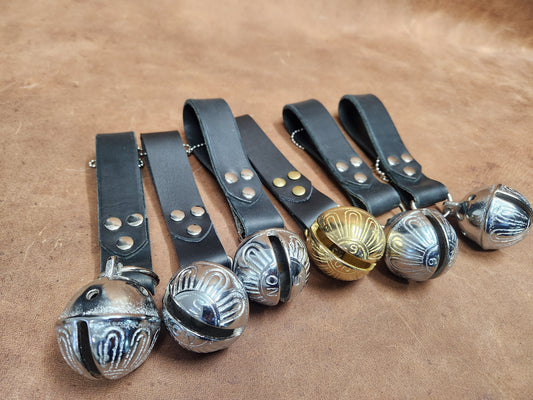 Leather Strap Single Sleigh Bell, Bells for Belt for Renaissance Festival