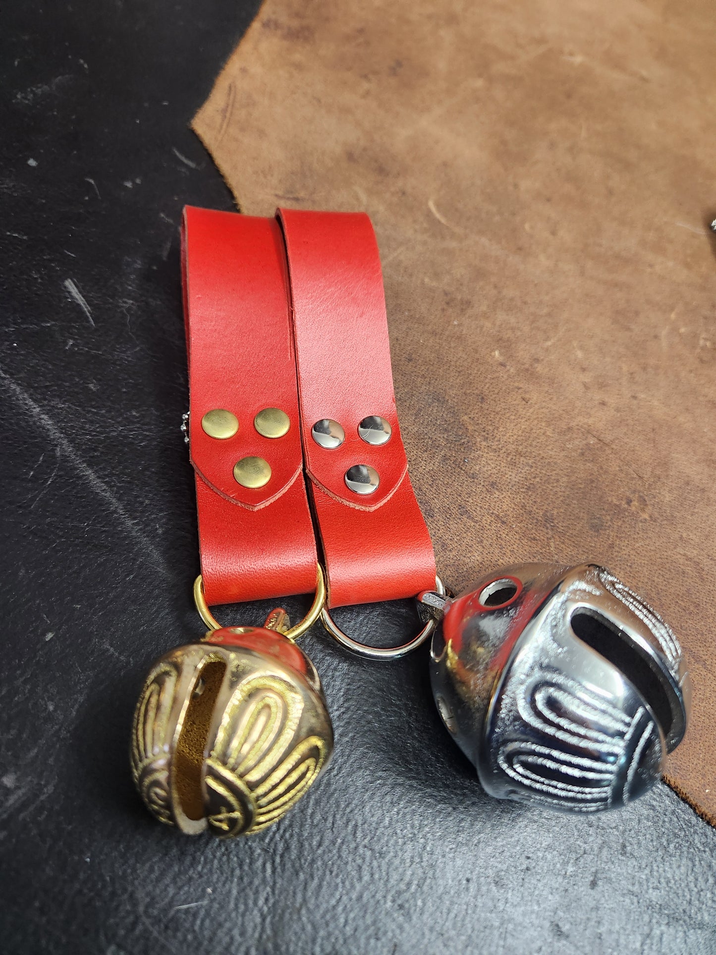 Leather Strap Single Sleigh Bell, Bells for Belt for Renaissance Festival