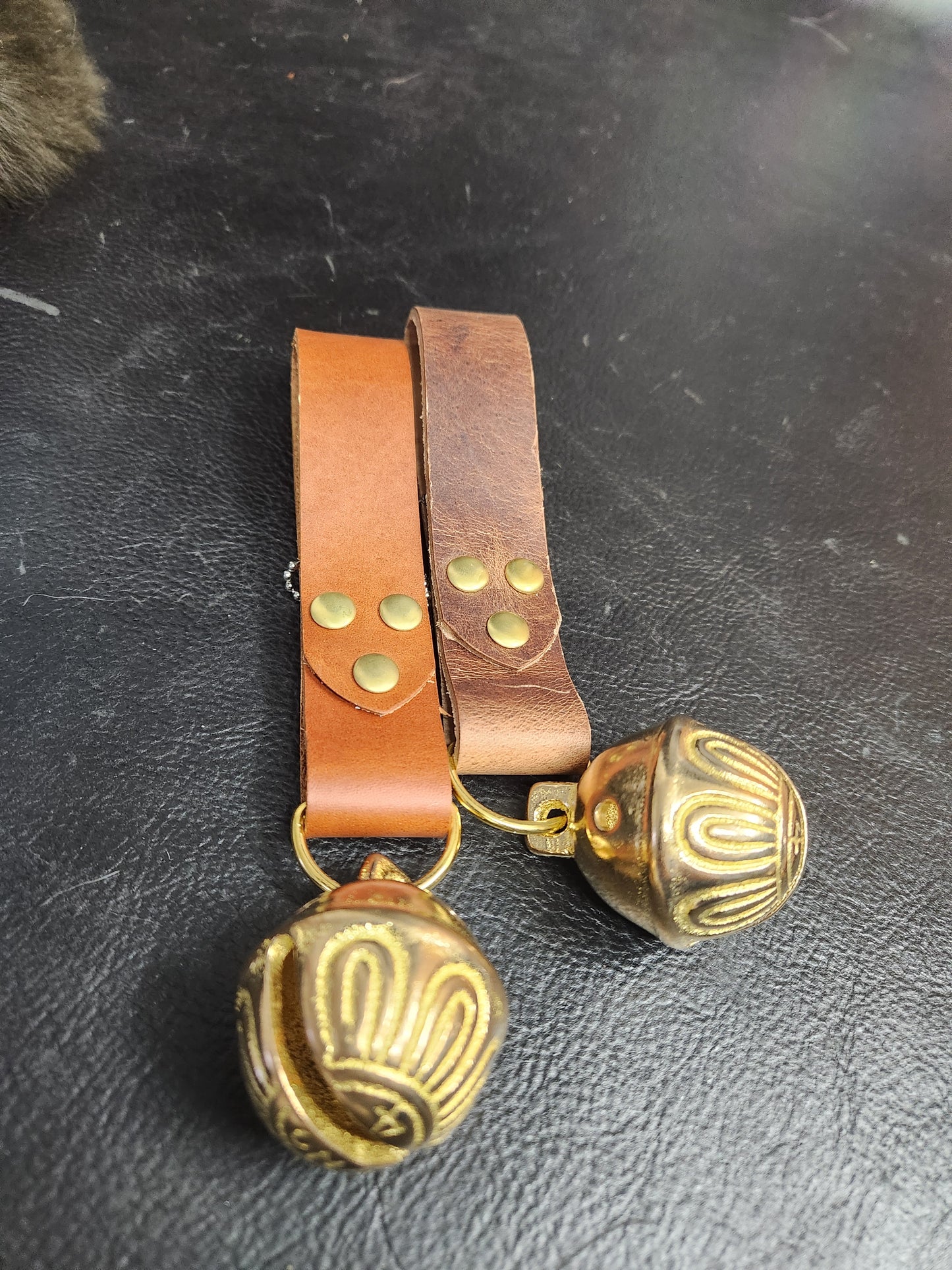 Leather Strap Single Sleigh Bell, Bells for Belt for Renaissance Festival