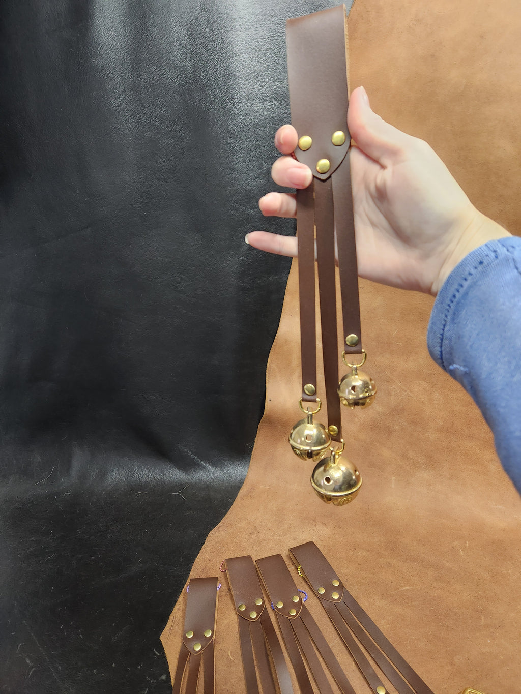 Leather Strap Sleigh Bells, Bells for Belt for Renaissance Festival