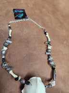 Fox Skull and assorted bead and bone Necklace