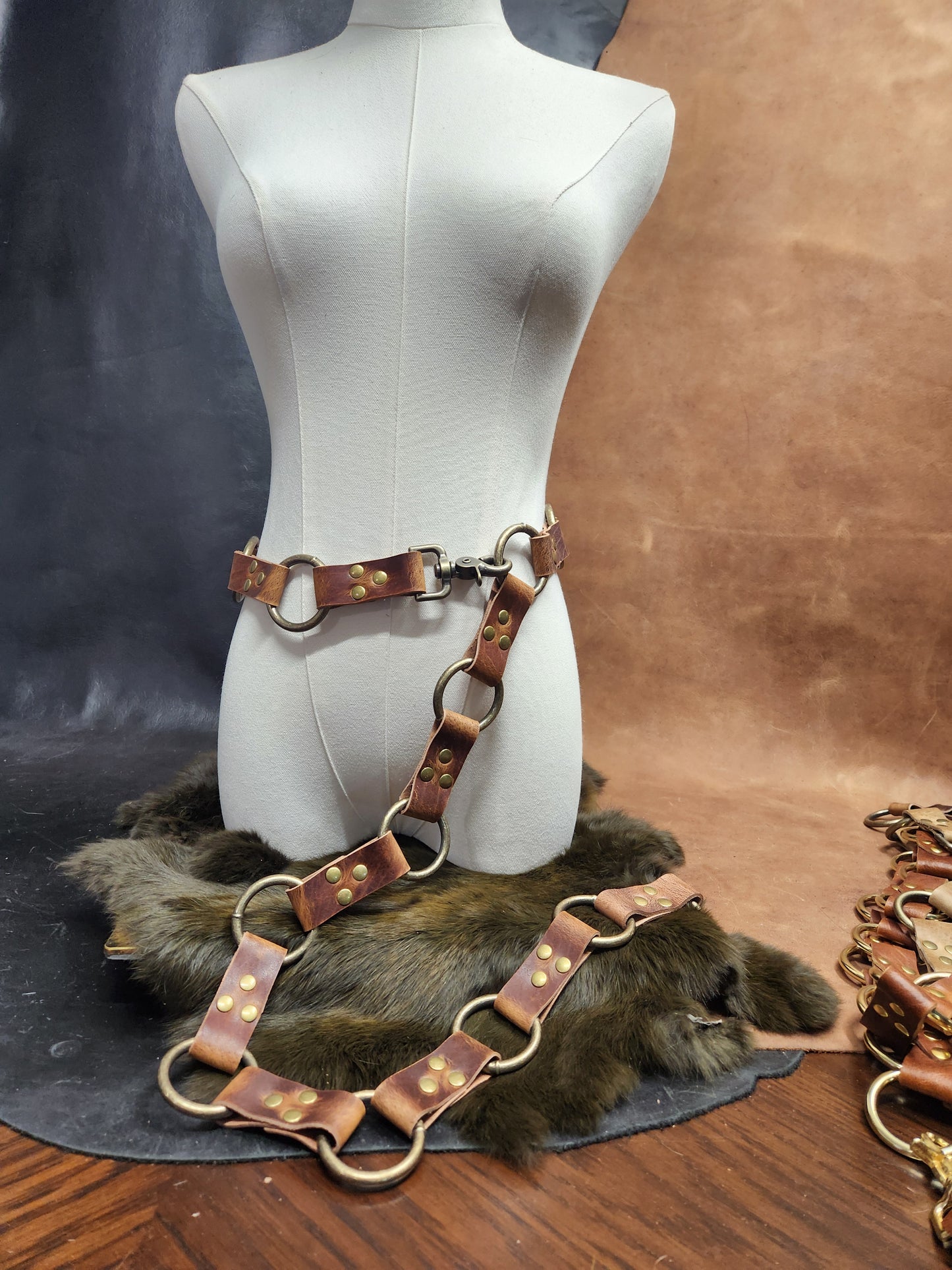 Leather Multi-Ring Belt