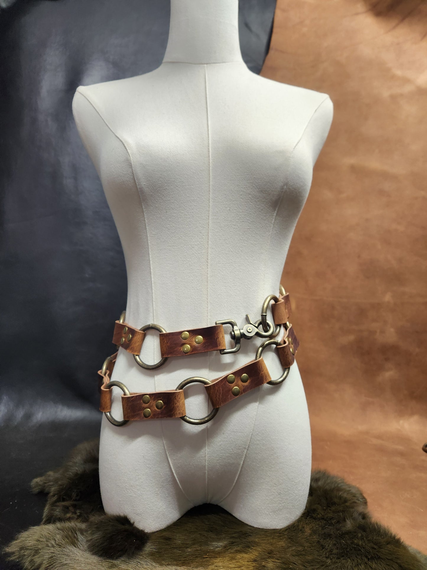 Leather Multi-Ring Belt