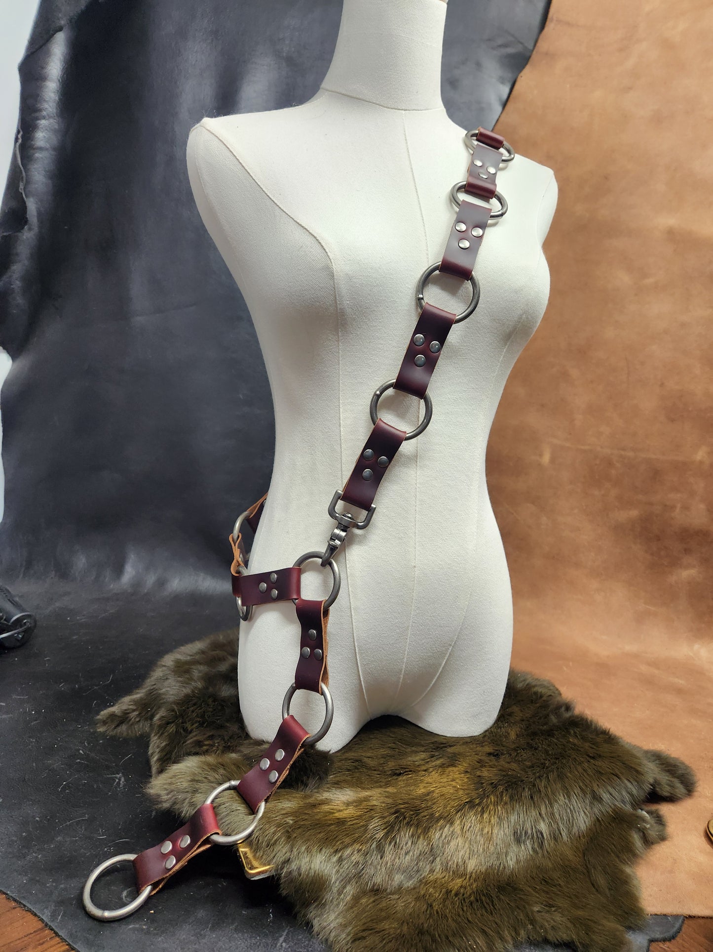 Leather Multi-Ring Belt