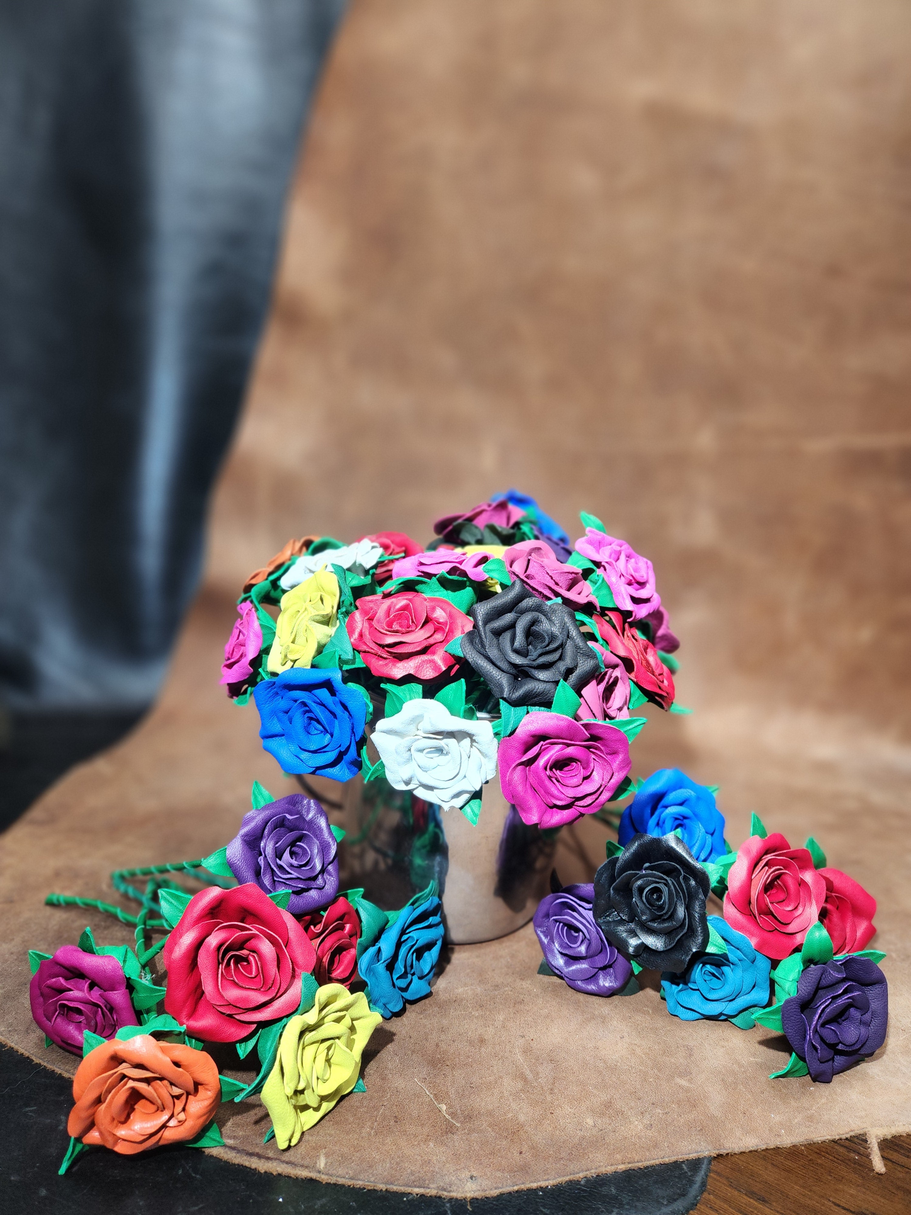 Real Leather Roses