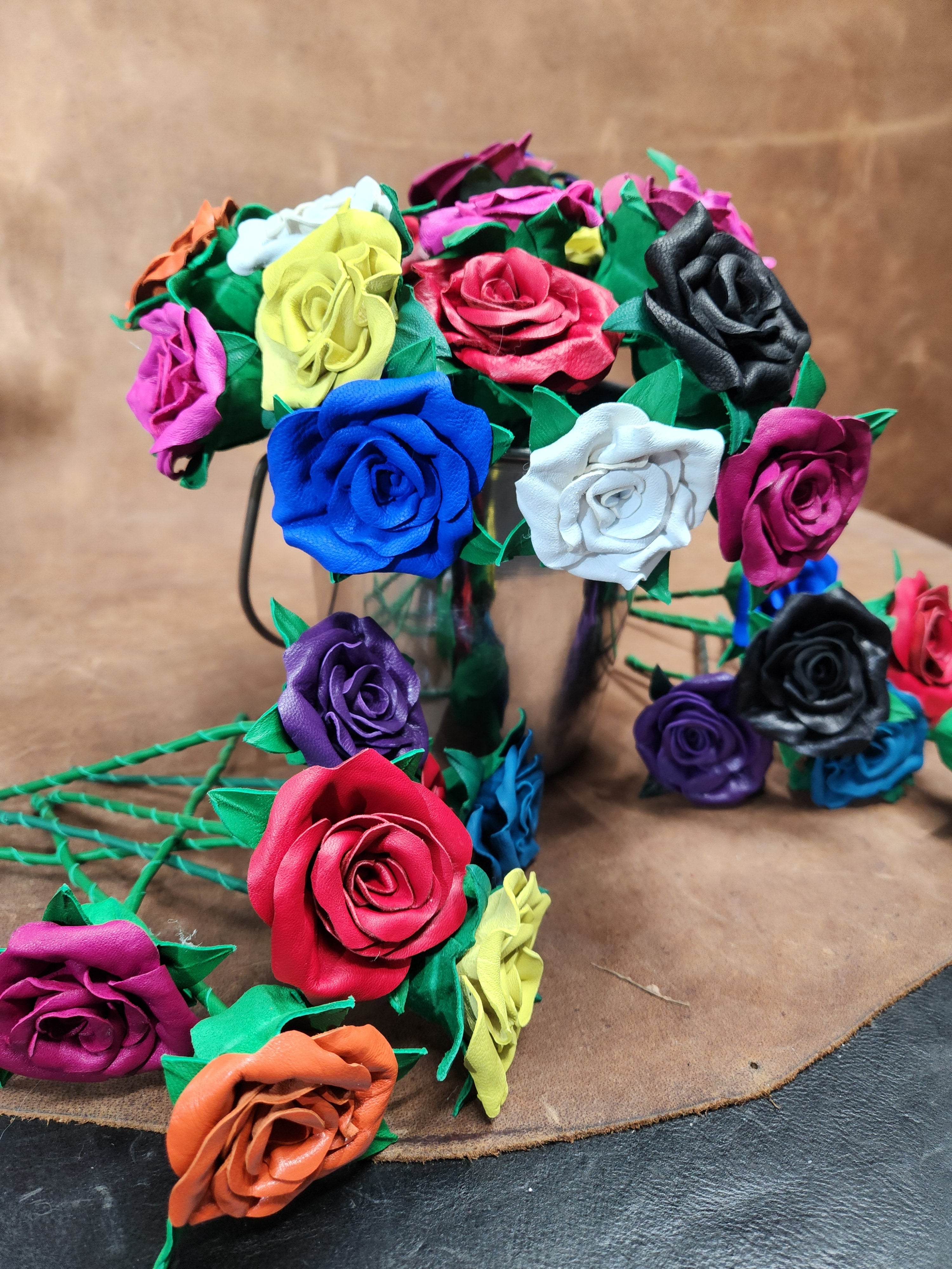 Real Leather Roses