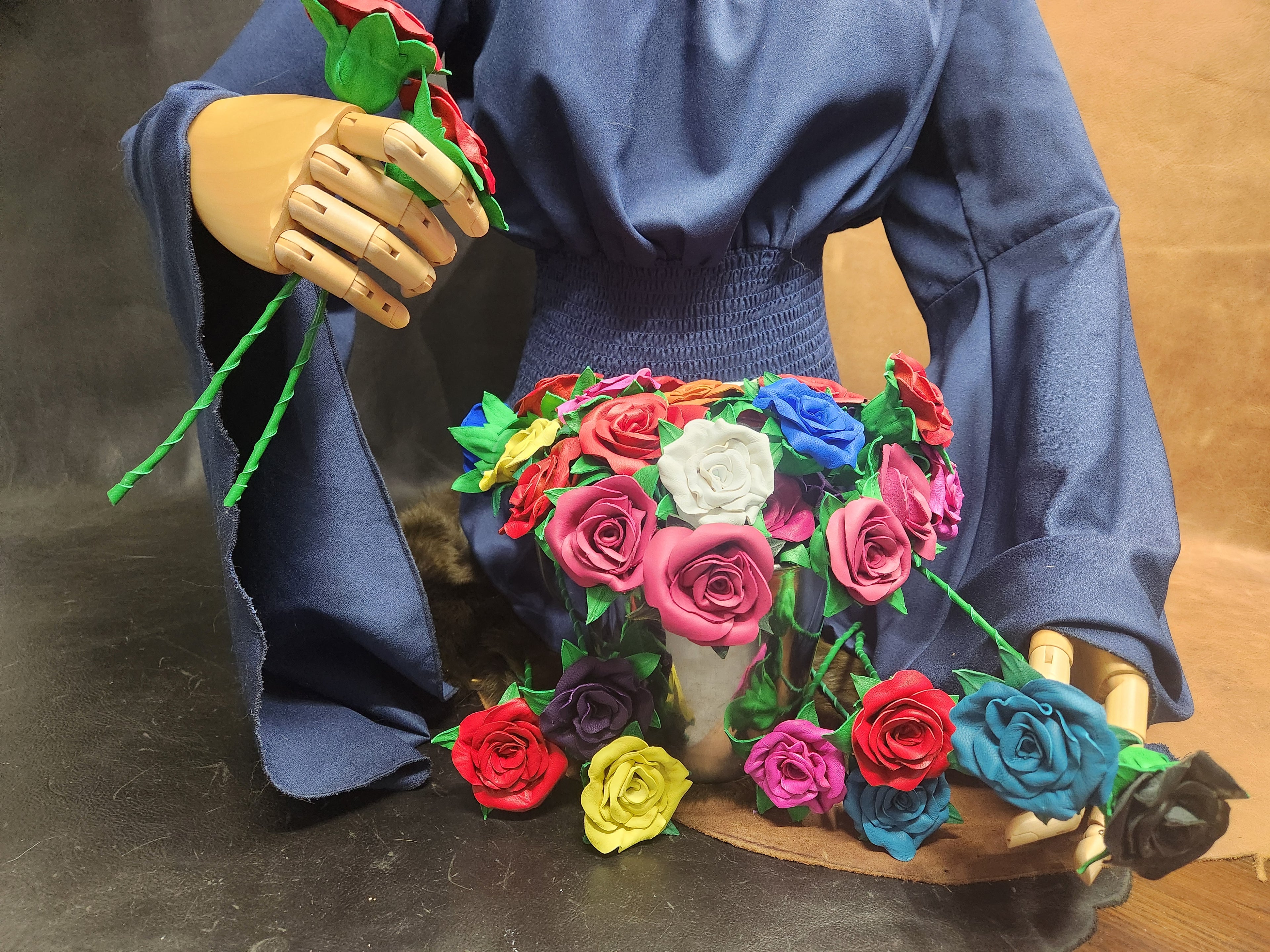 Real Leather Roses