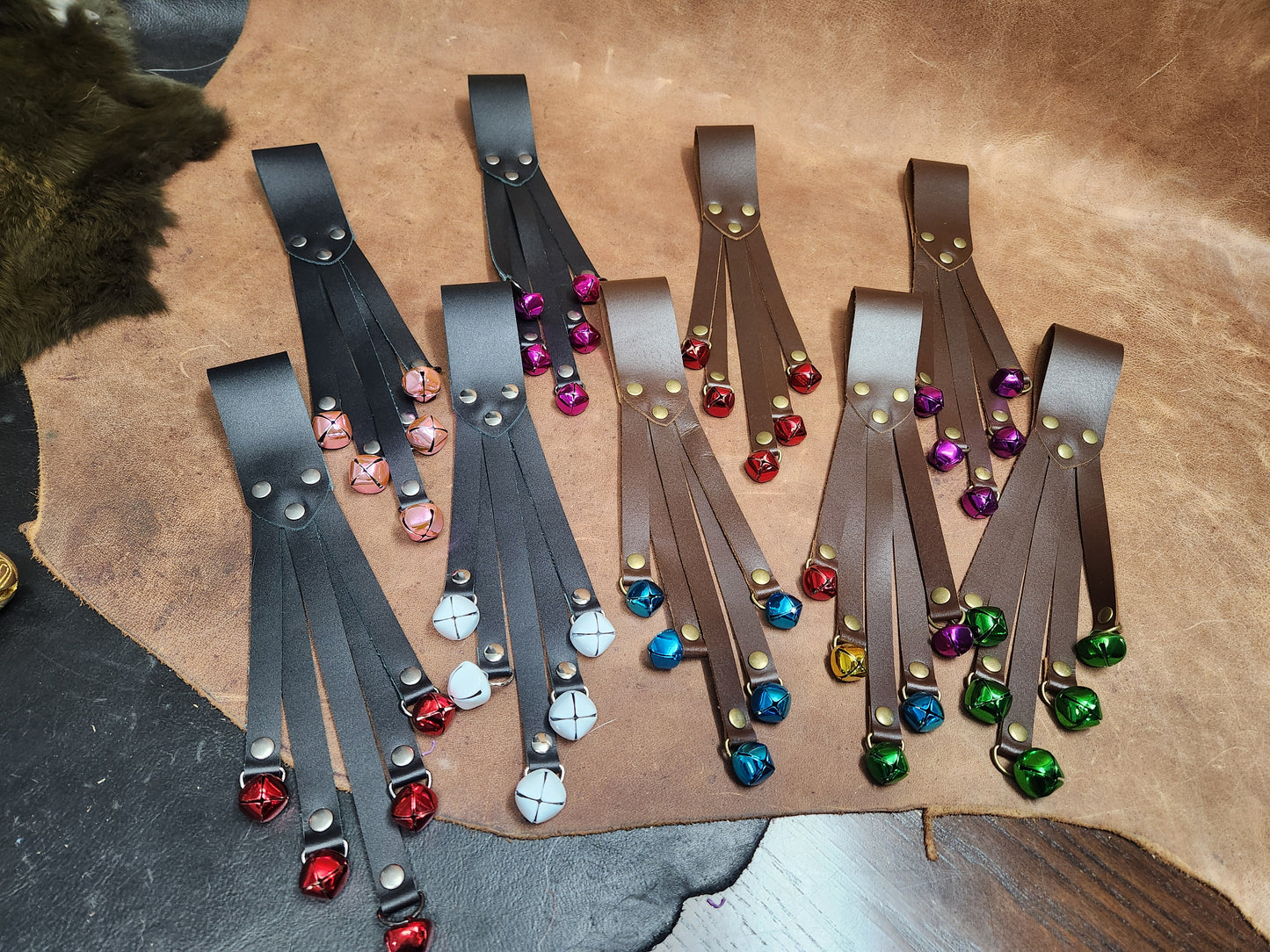 Leather Strap Witch Bells, Bells for Belt for Renaissance Festival