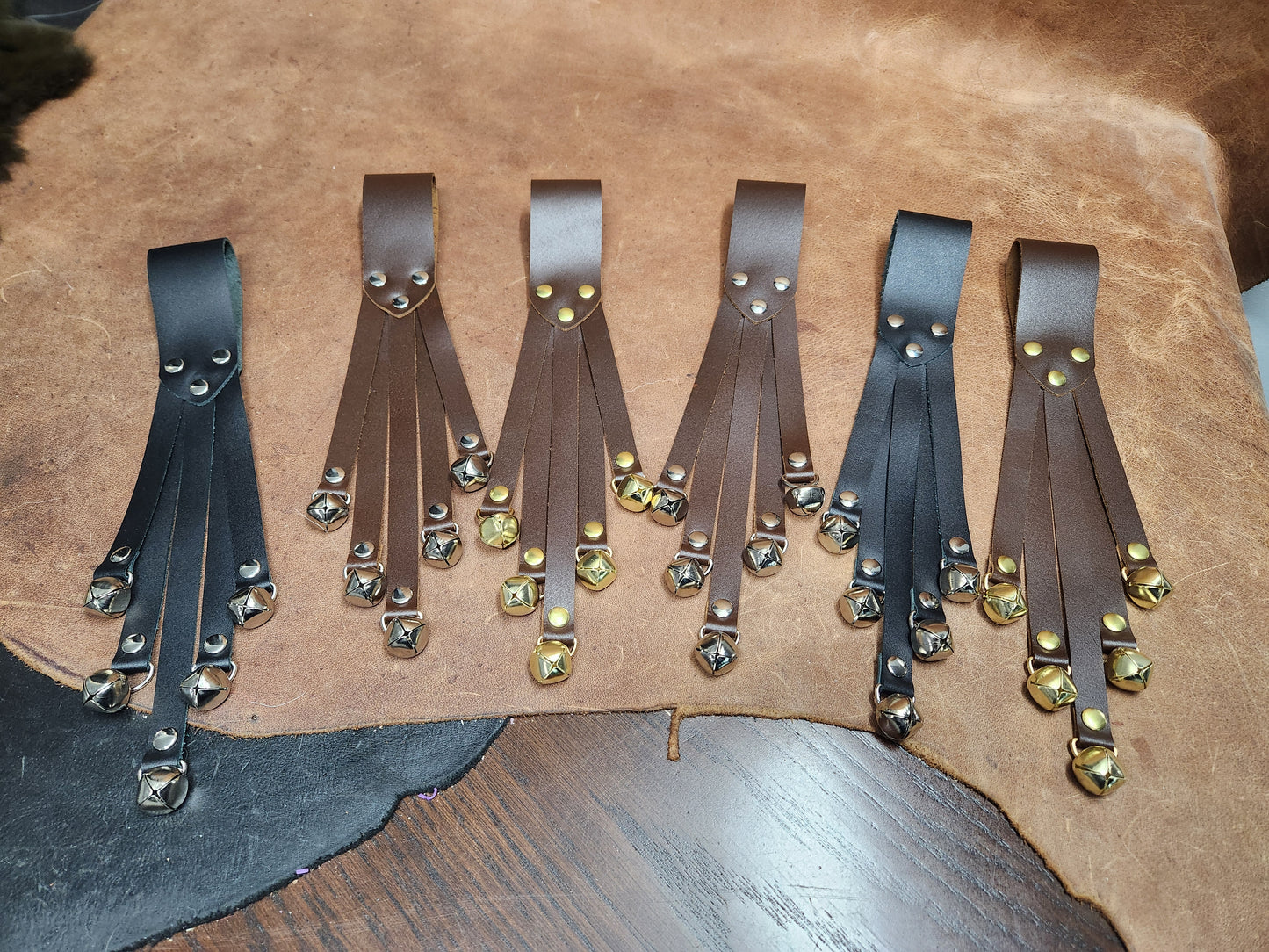 Leather Strap Witch Bells, Bells for Belt for Renaissance Festival