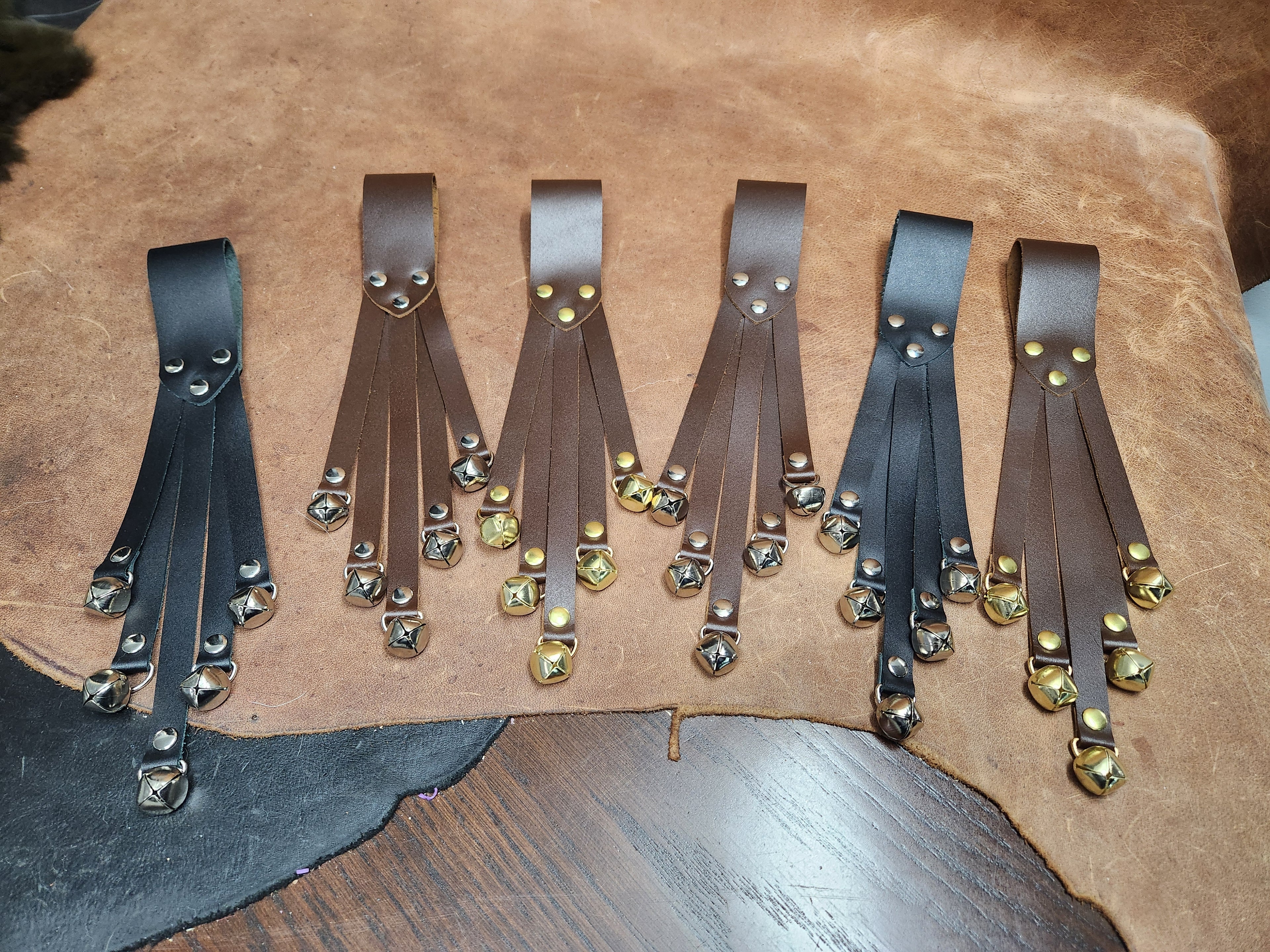 Leather Strap Witch Bells, Bells for Belt for Renaissance Festival