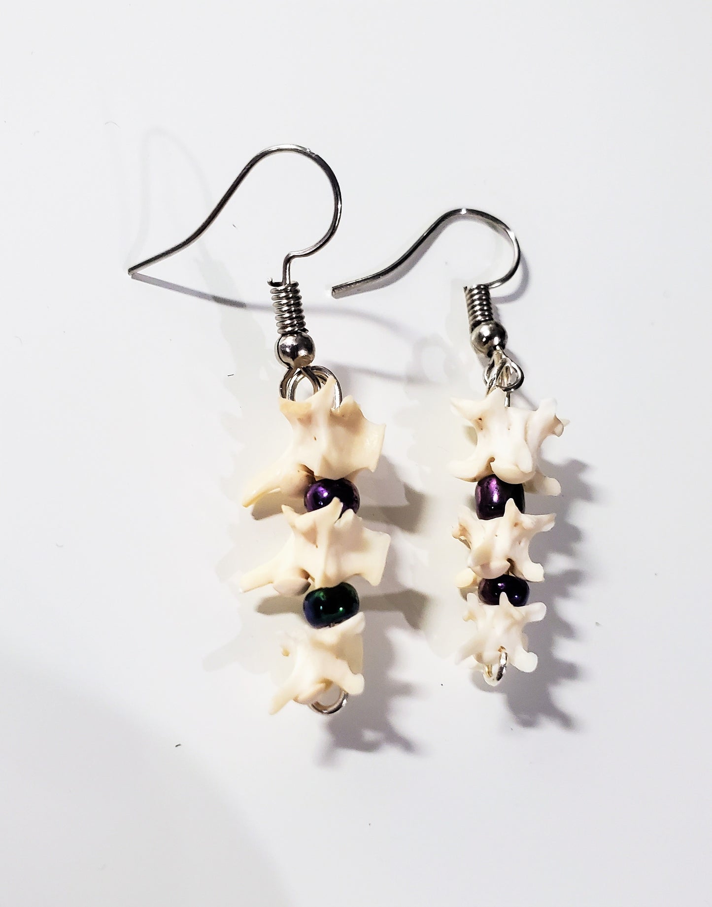 Rattlesnake Vertebrae Bead Drop Earrings