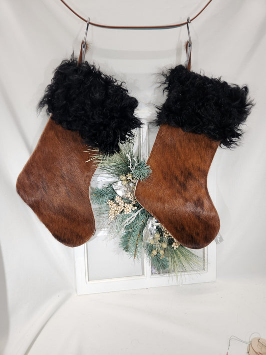 Leather Stockings with Fur Trim