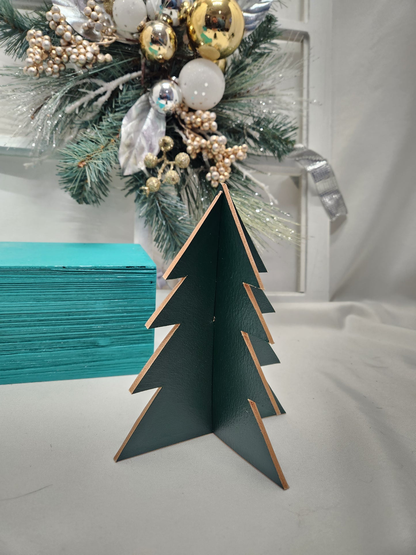 Standing Leather Christmas Trees